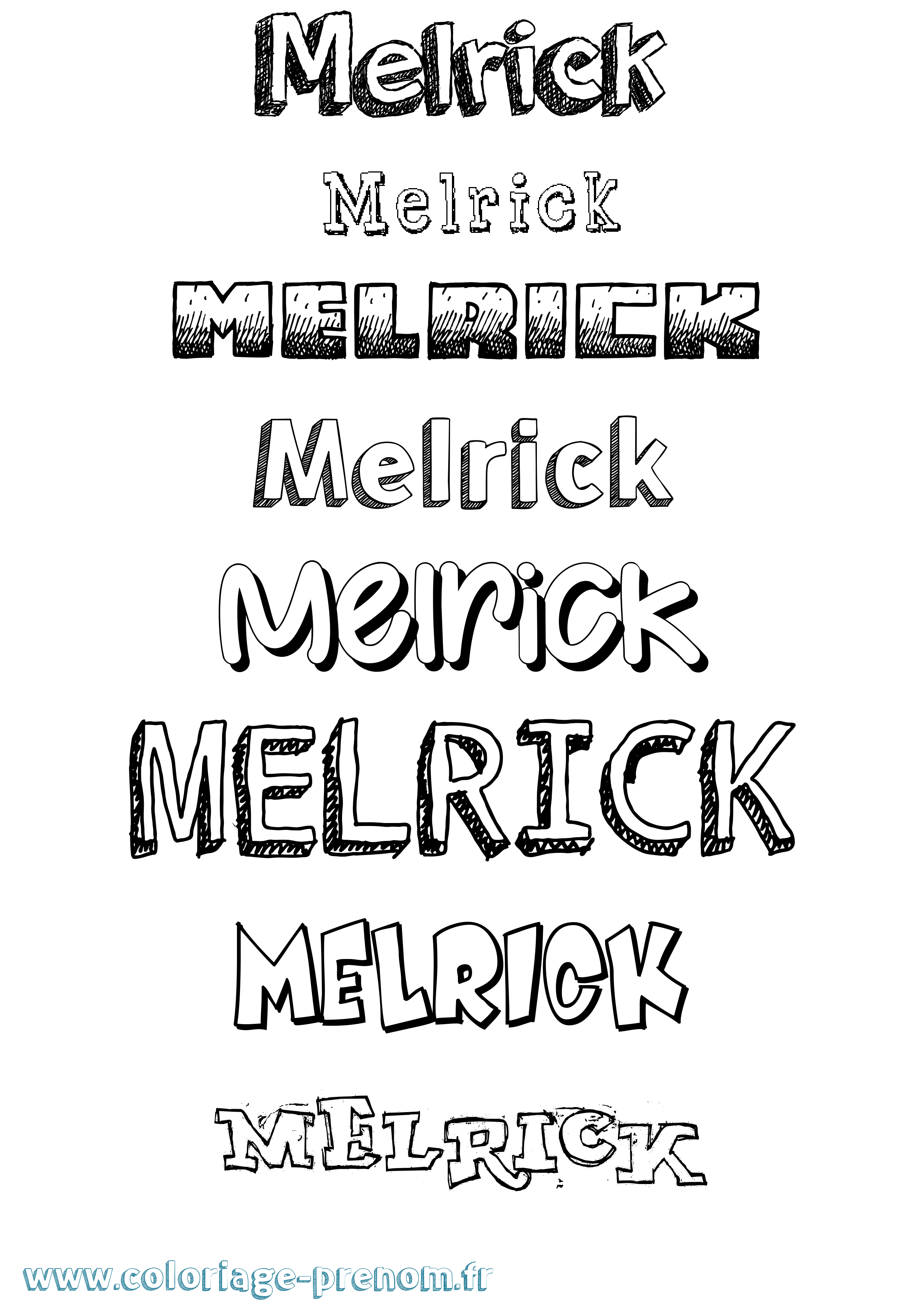 Coloriage Melrick Dessiné Coloriage prénom Melrick Dessiné