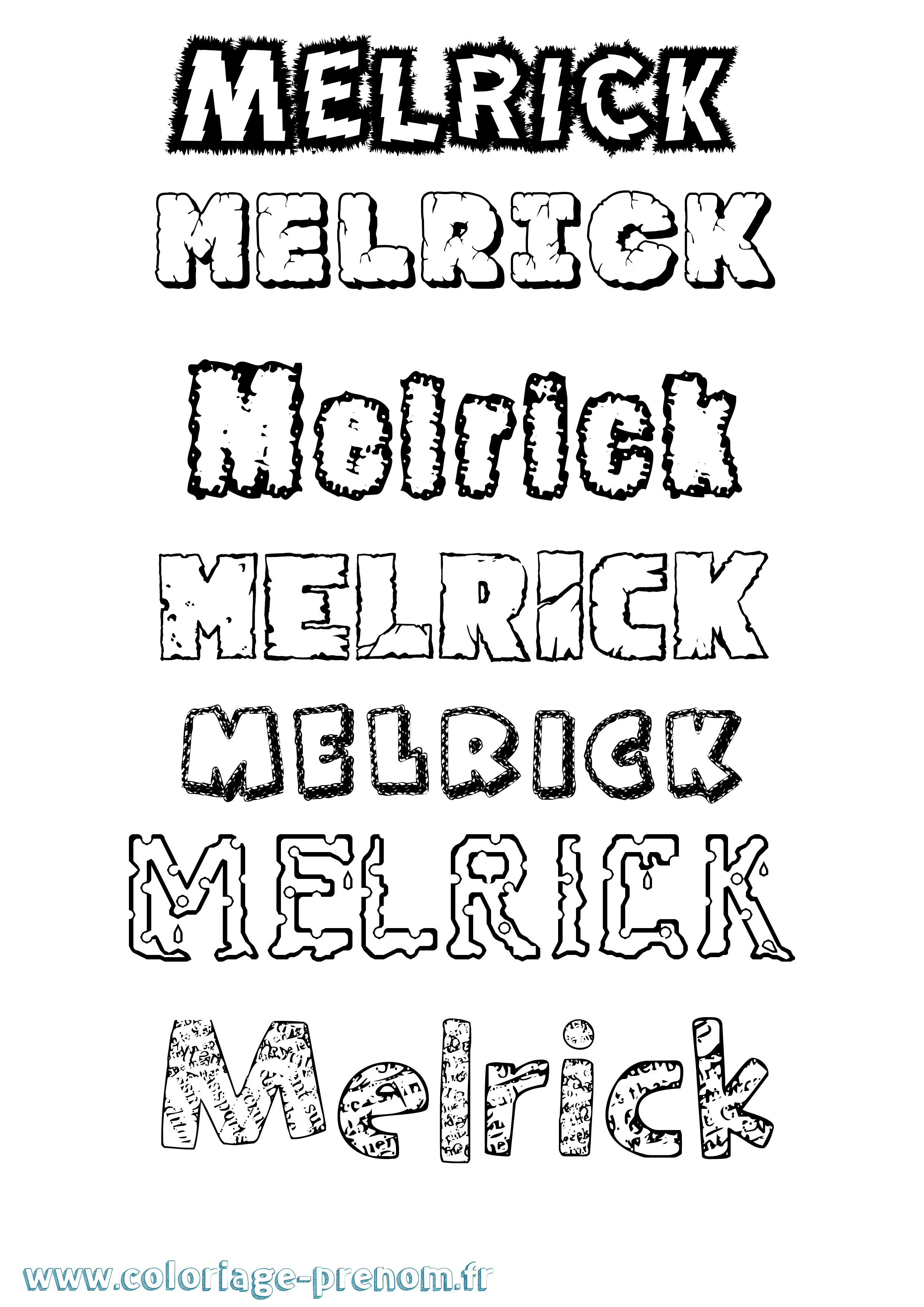 Coloriage Melrick Destructuré Coloriage prénom Melrick Destructuré