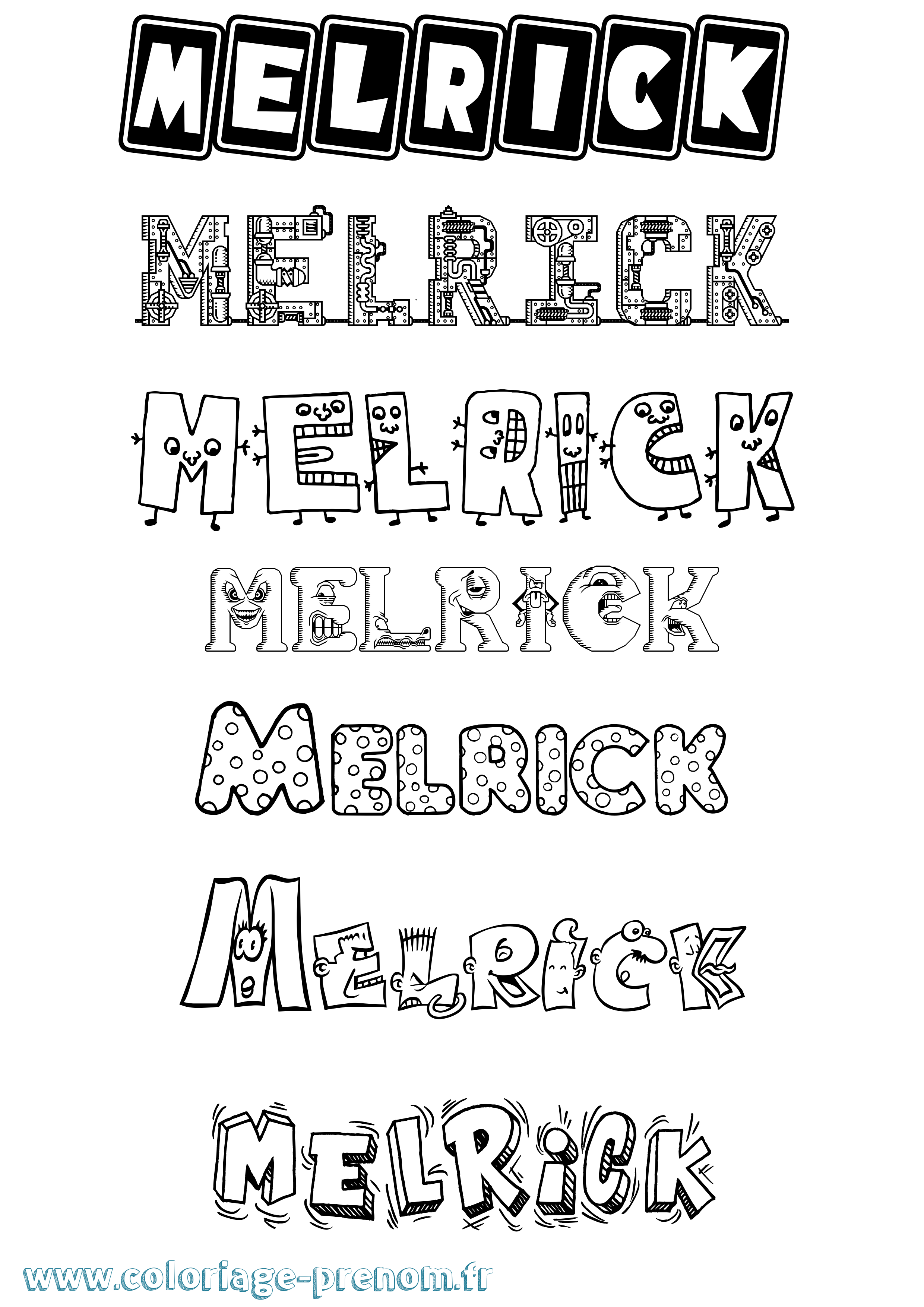 Coloriage Melrick Fun Coloriage prénom Melrick Fun