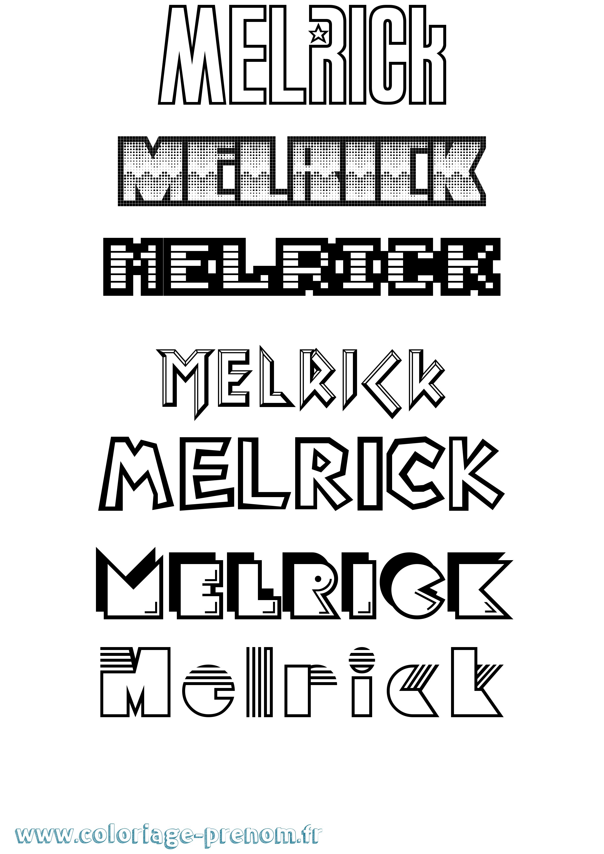 Coloriage Melrick Jeux Vidéos Coloriage prénom Melrick Jeux Vidéos