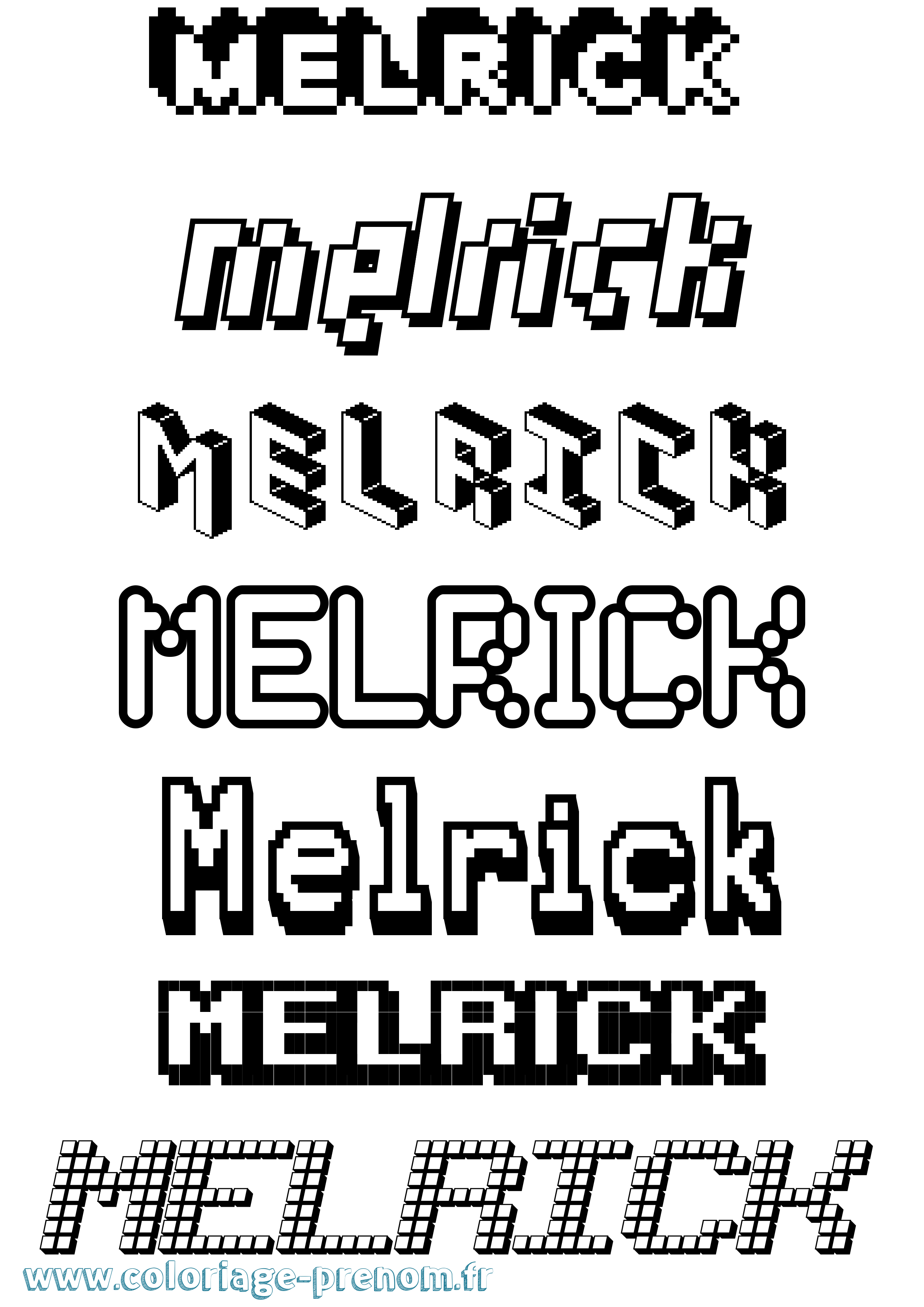 Coloriage Melrick Pixel Coloriage prénom Melrick Pixel