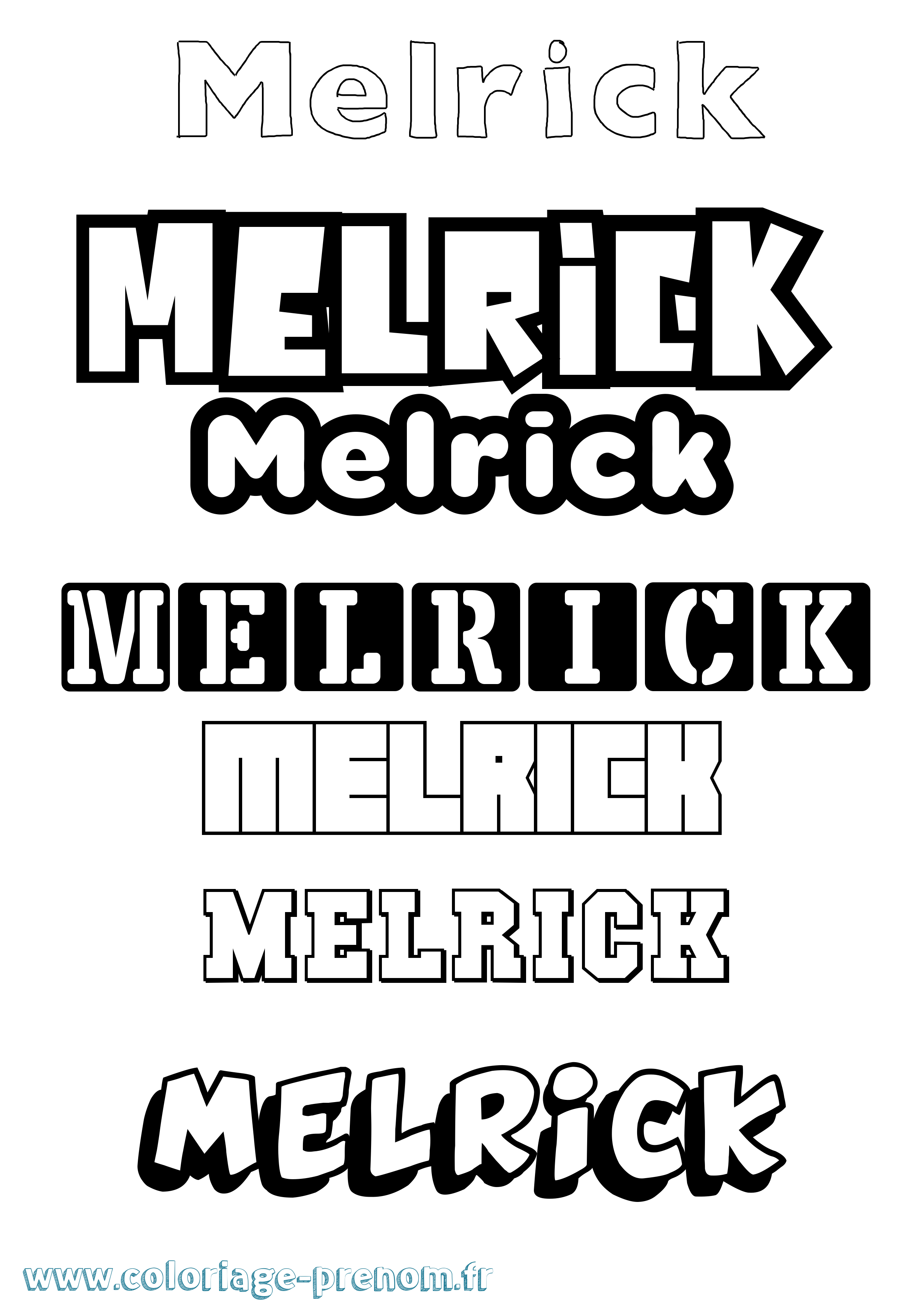 Coloriage Melrick Simple Coloriage prénom Melrick Simple