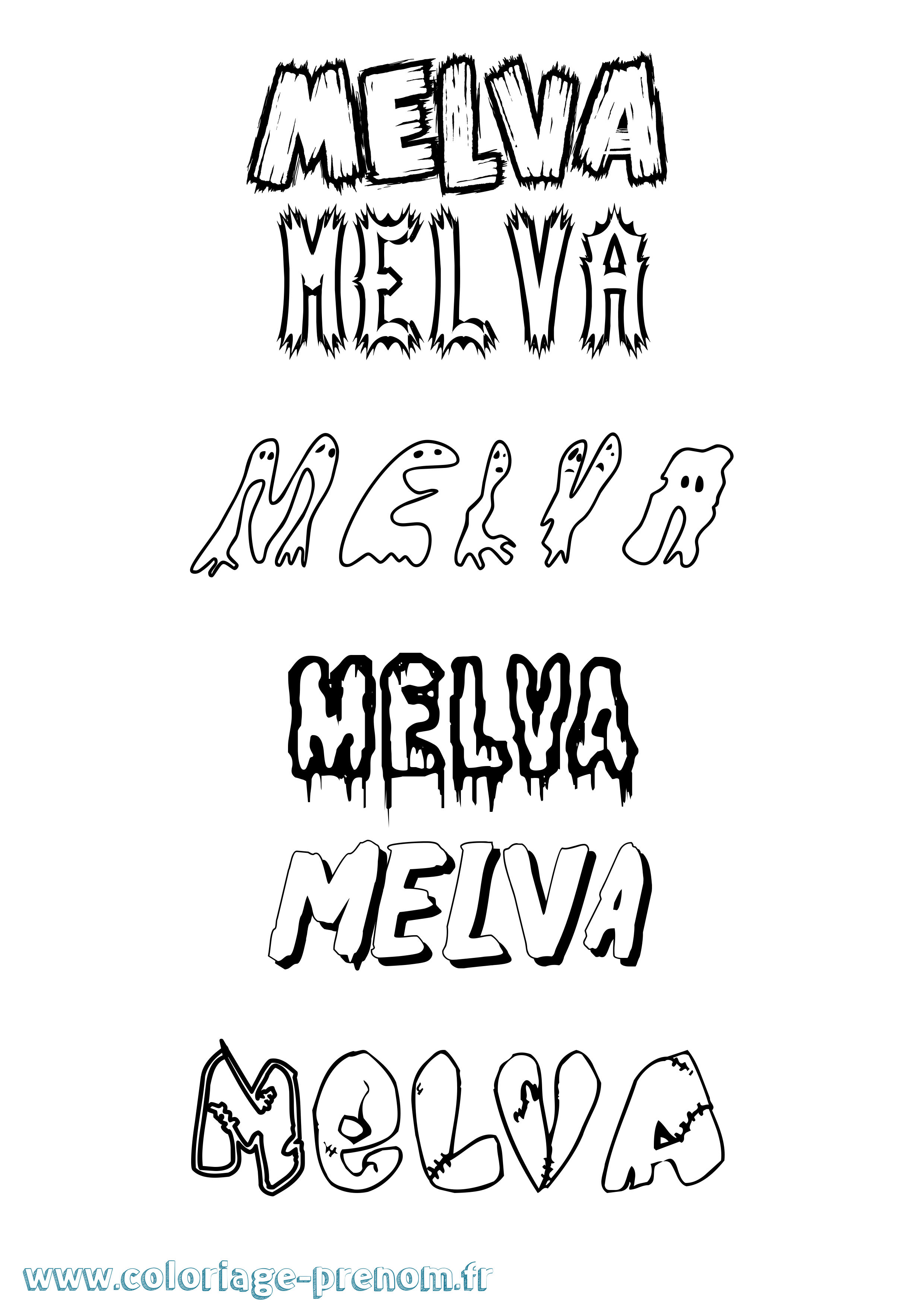 Coloriage Melva Frisson Coloriage prénom Melva Frisson