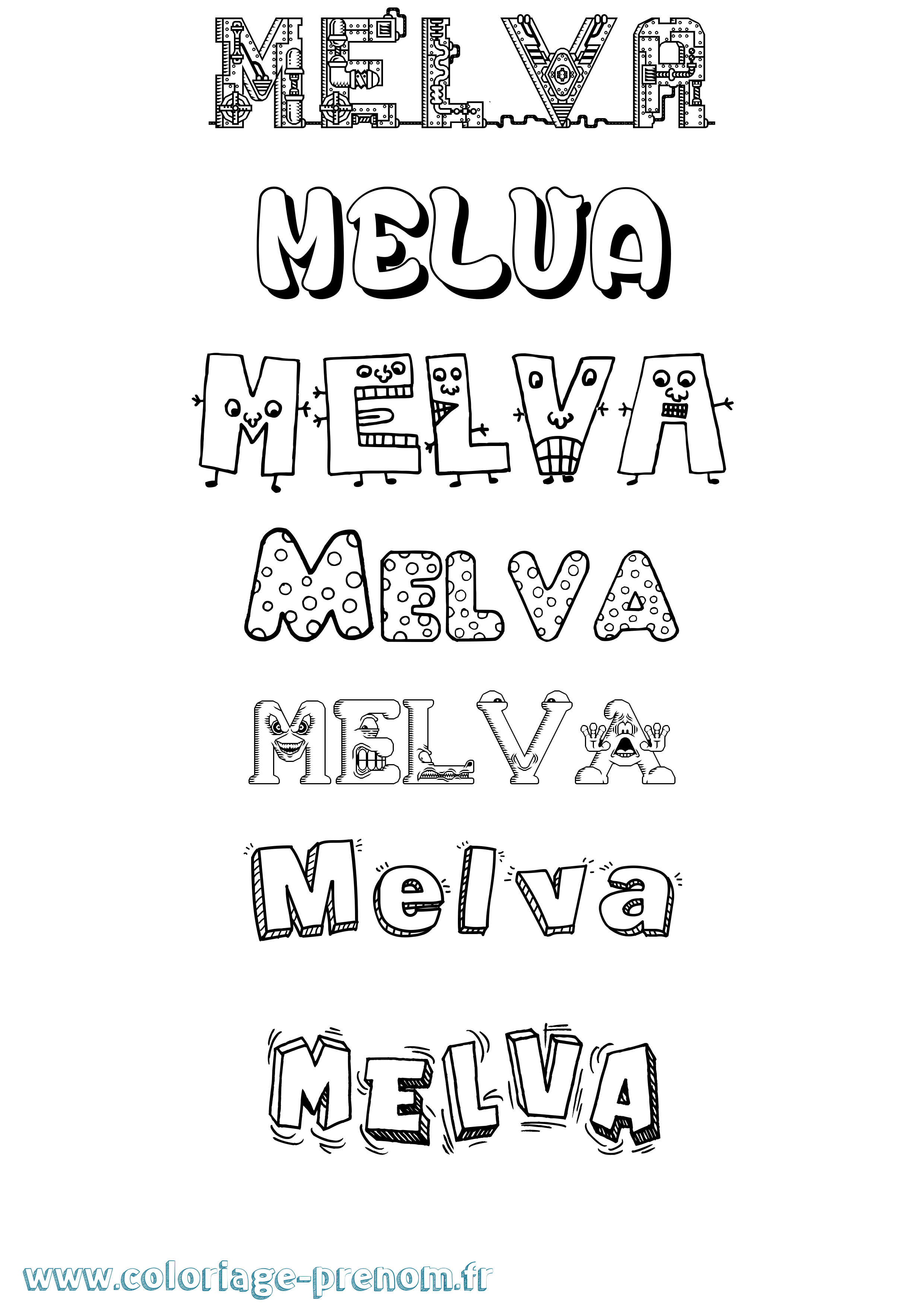 Coloriage Melva Fun Coloriage prénom Melva Fun