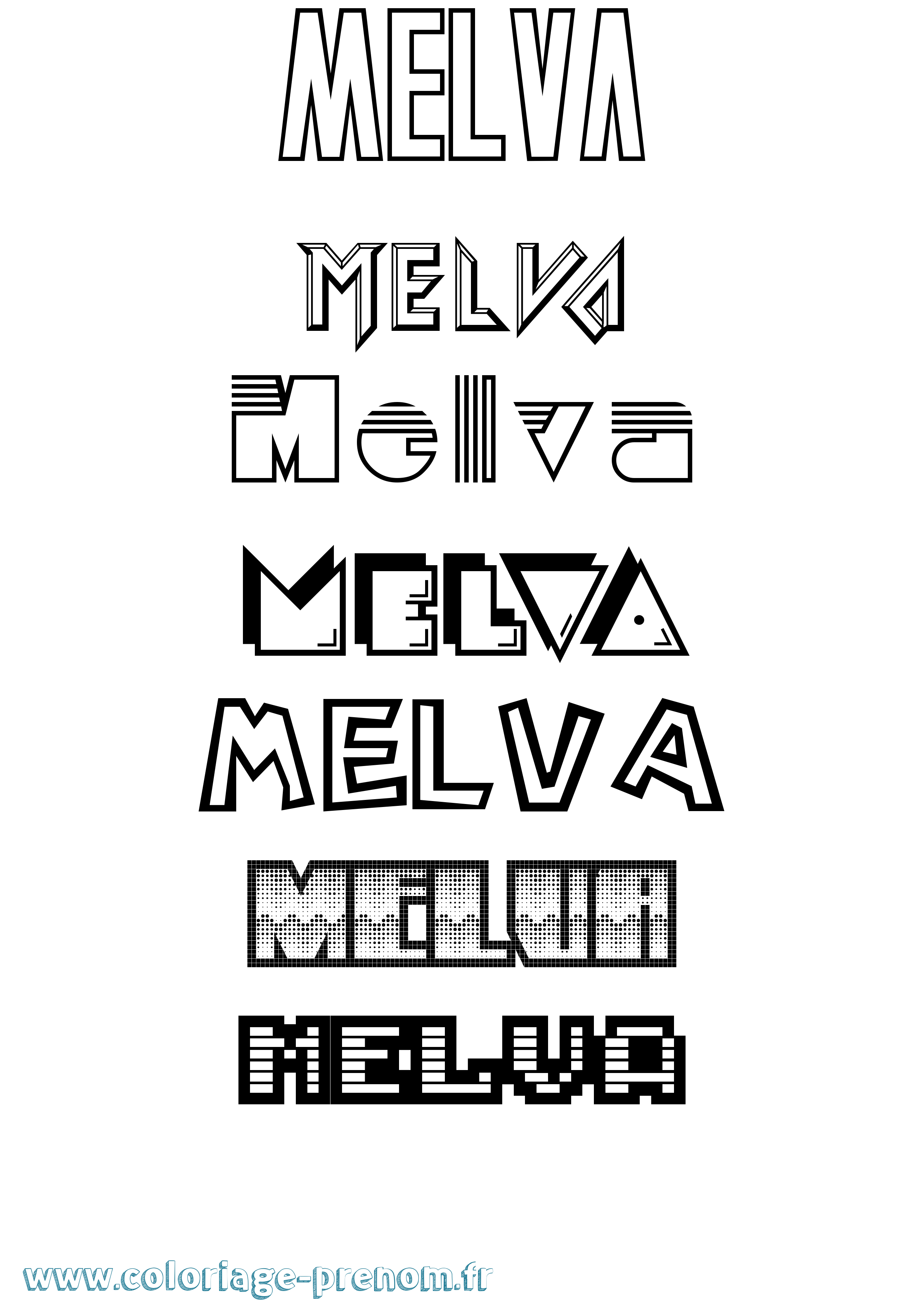 Coloriage Melva Jeux Vidéos Coloriage prénom Melva Jeux Vidéos
