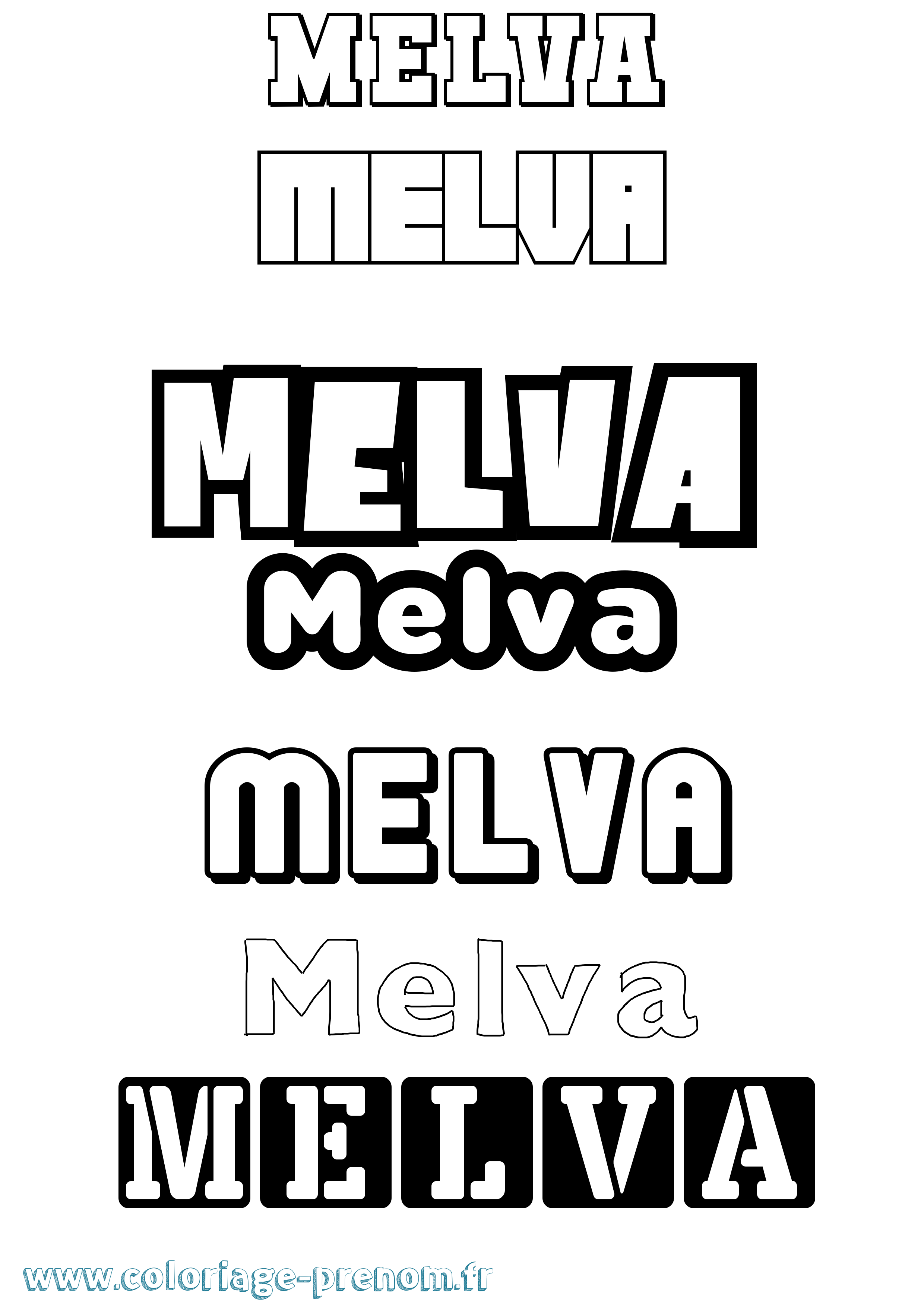 Coloriage Melva Simple Coloriage prénom Melva Simple