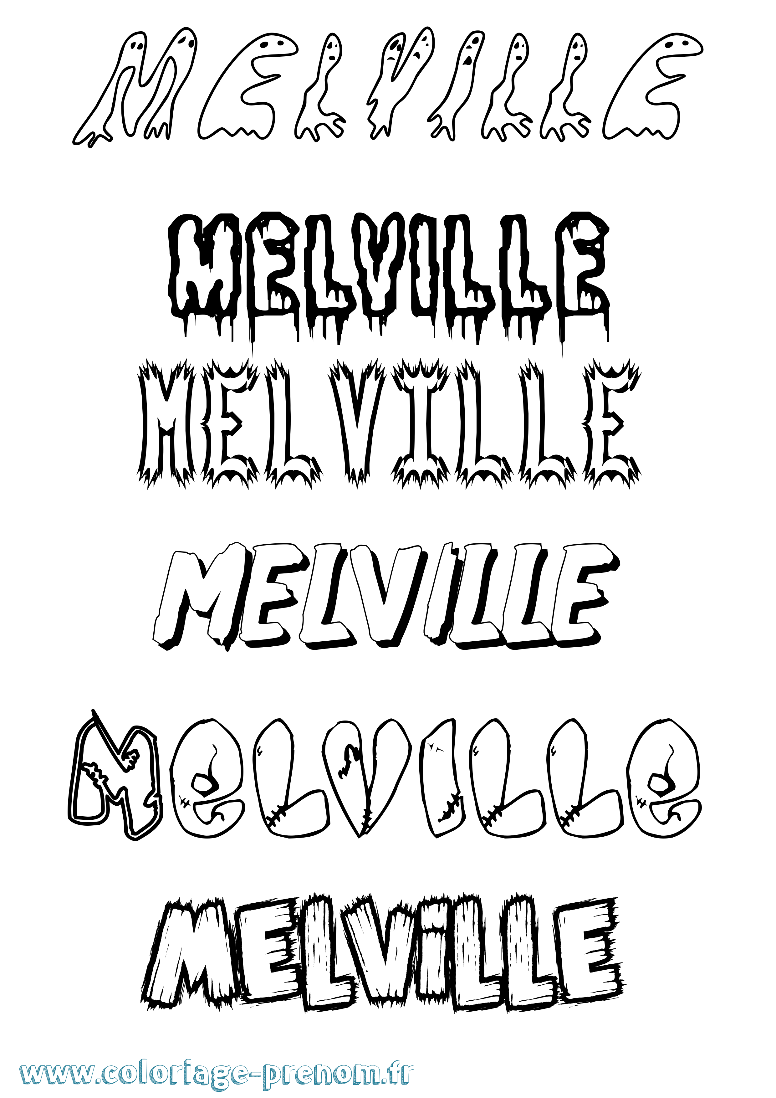 Coloriage Melville Frisson Coloriage prénom Melville Frisson