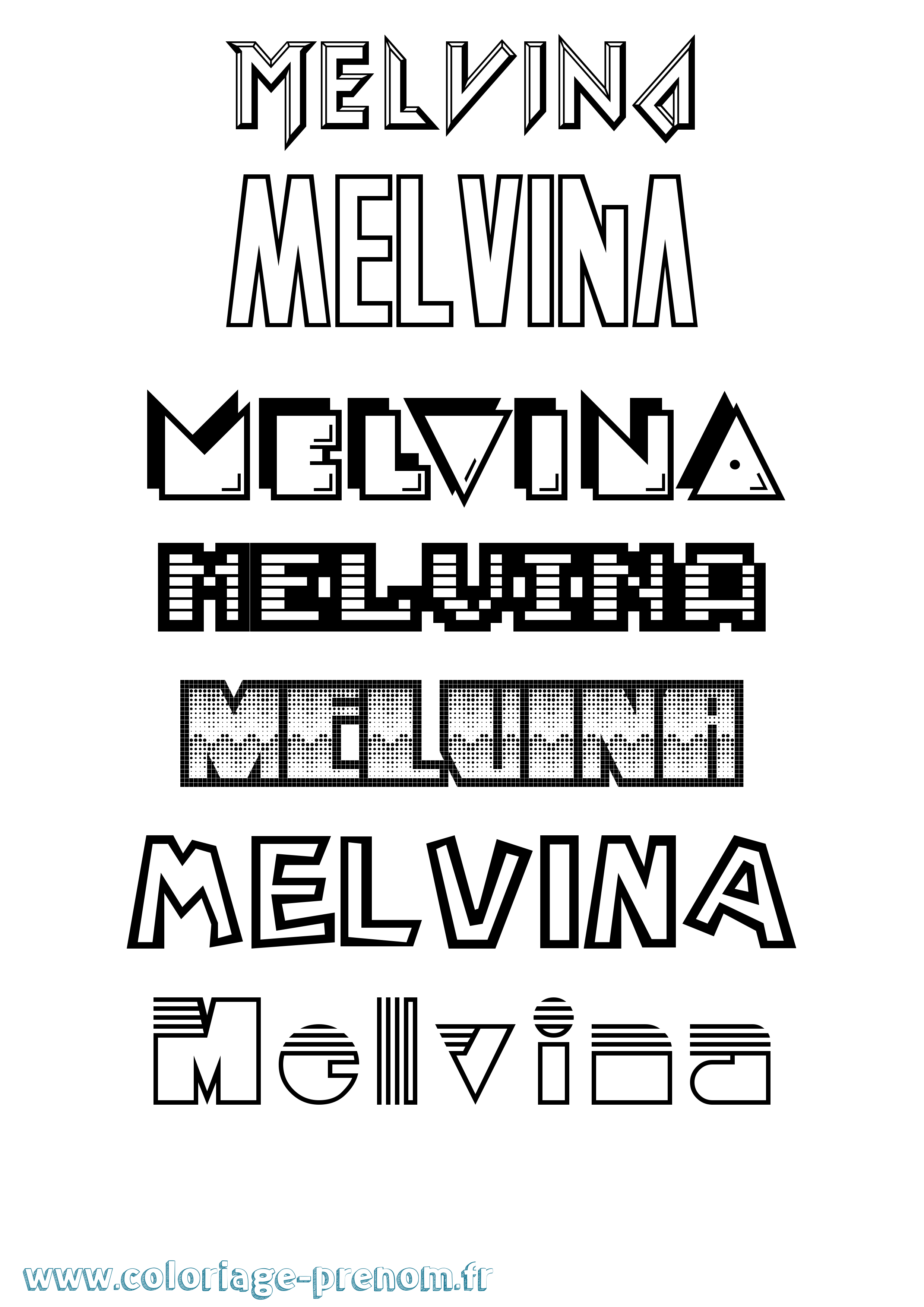 Coloriage Melvina Jeux Vidéos Coloriage prénom Melvina Jeux Vidéos