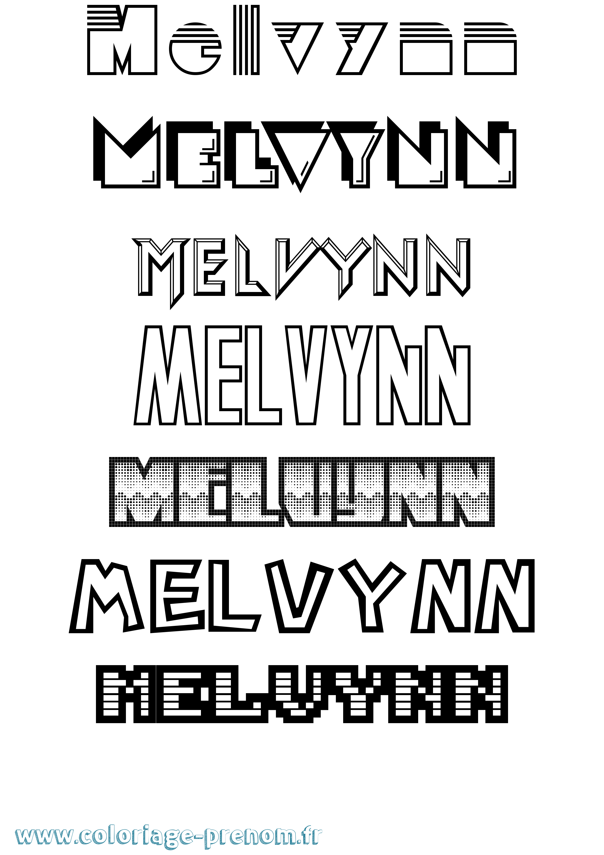 Coloriage Melvynn Jeux Vidéos Coloriage prénom Melvynn Jeux Vidéos