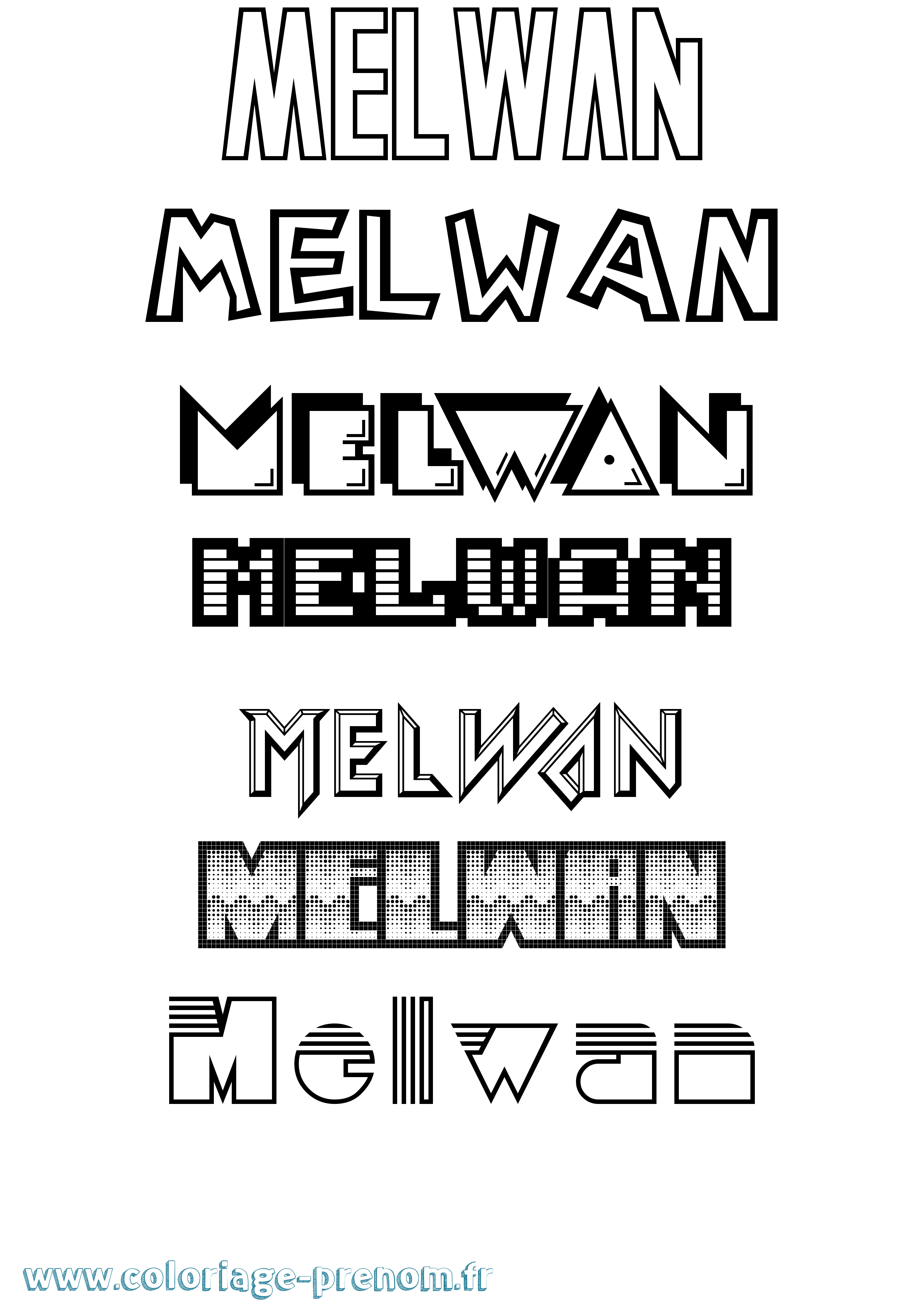 Coloriage Melwan Jeux Vidéos Coloriage prénom Melwan Jeux Vidéos