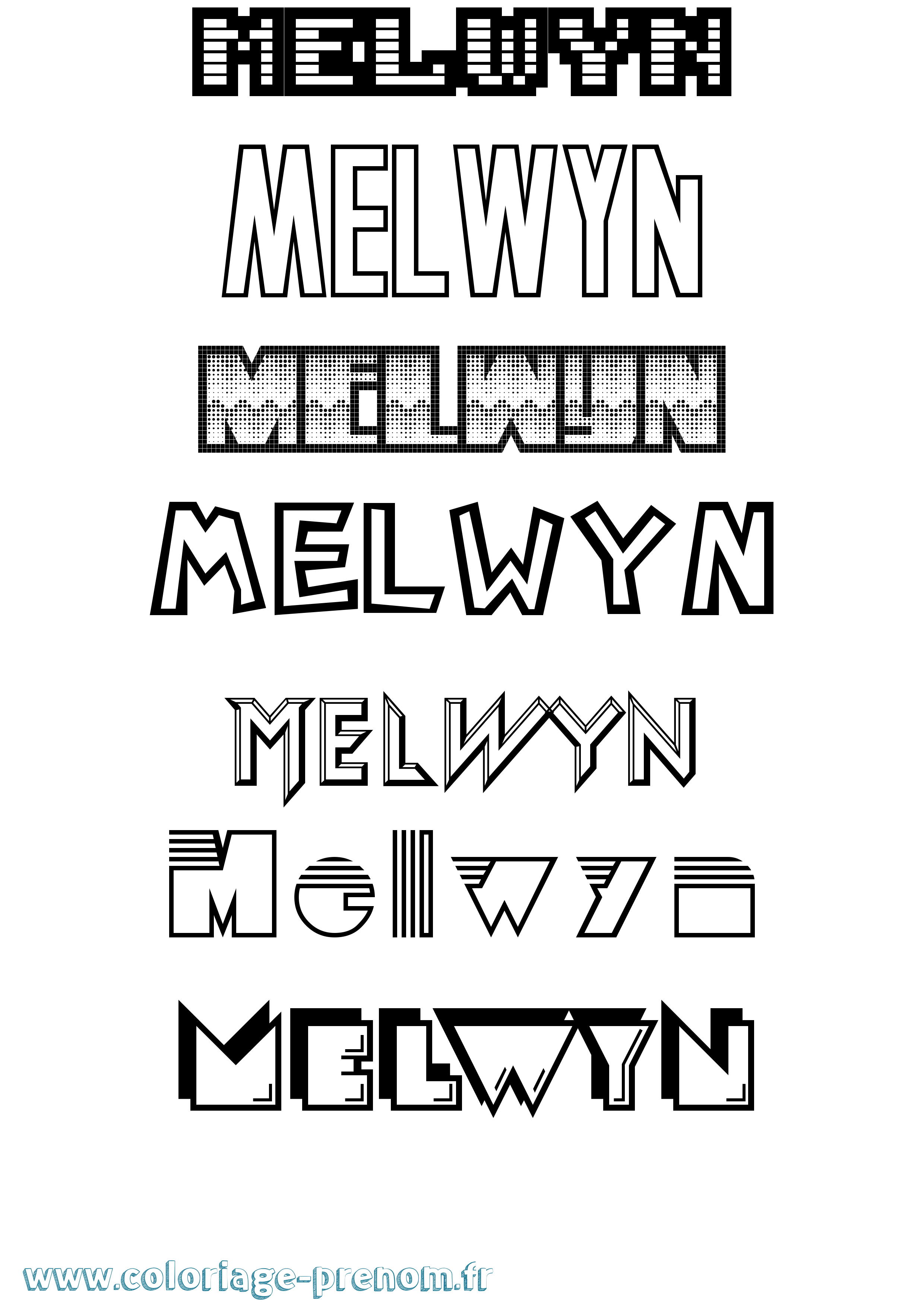 Coloriage Melwyn Jeux Vidéos Coloriage prénom Melwyn Jeux Vidéos