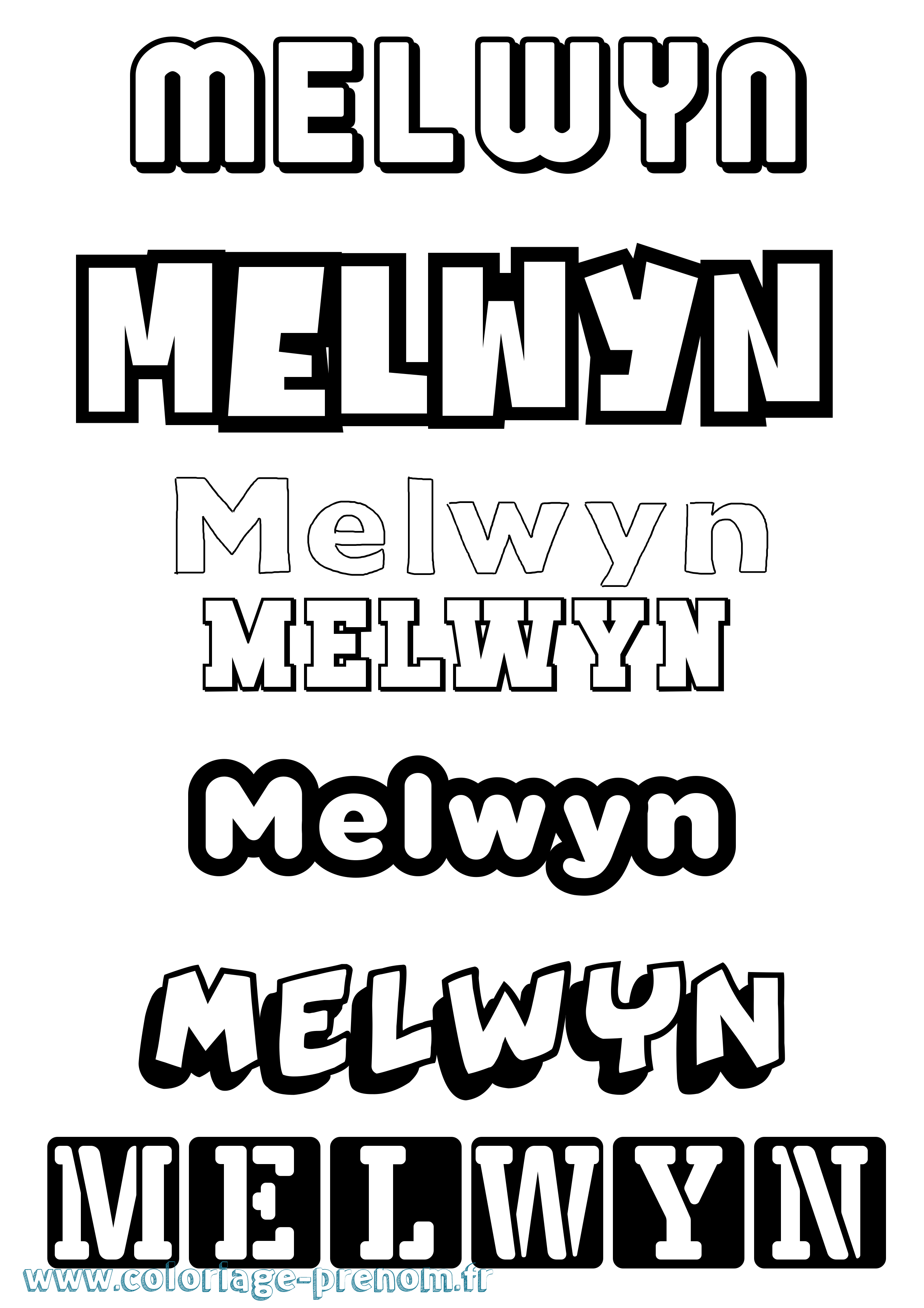 Coloriage Melwyn Simple Coloriage prénom Melwyn Simple