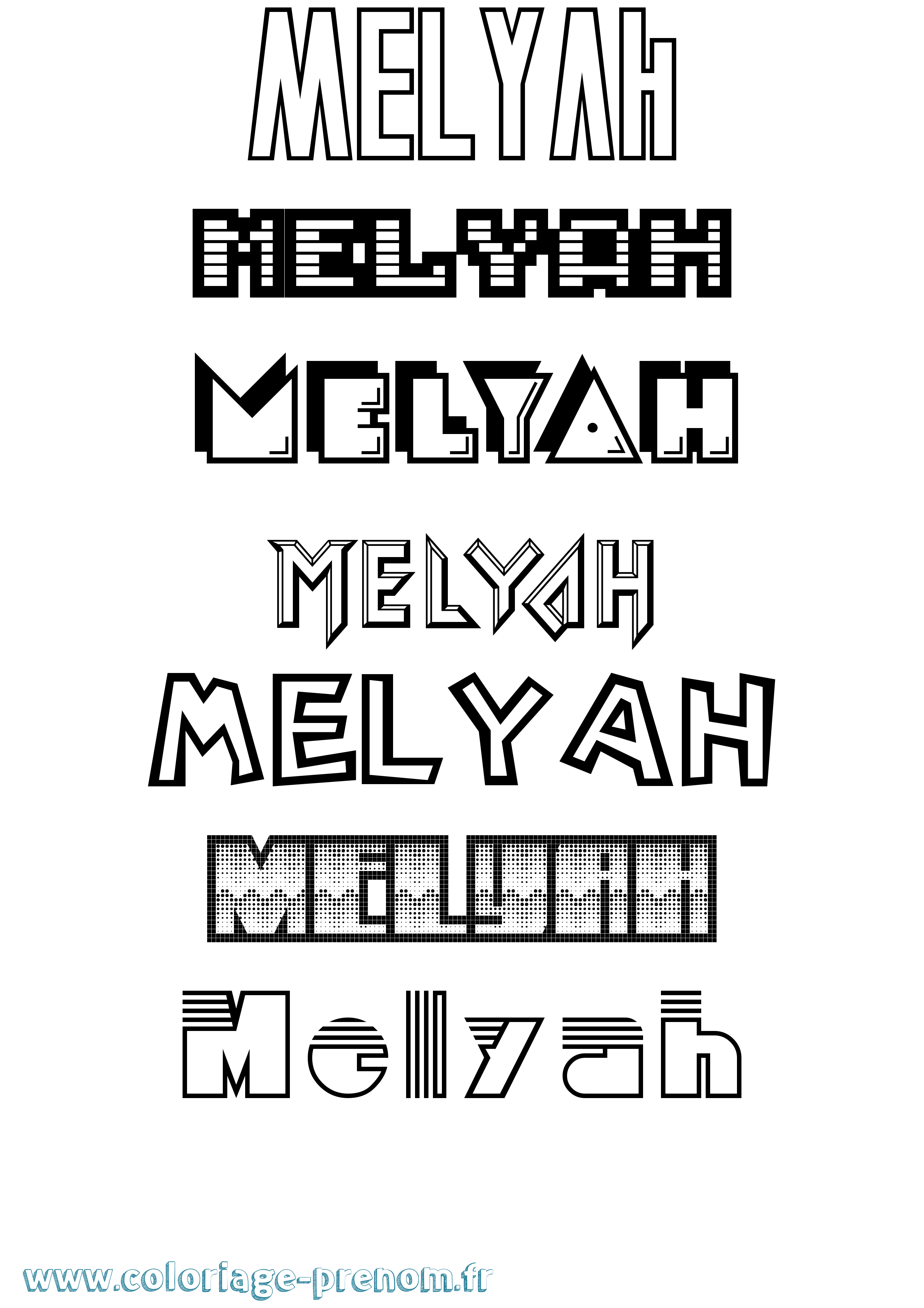 Coloriage Melyah Jeux Vidéos Coloriage prénom Melyah Jeux Vidéos