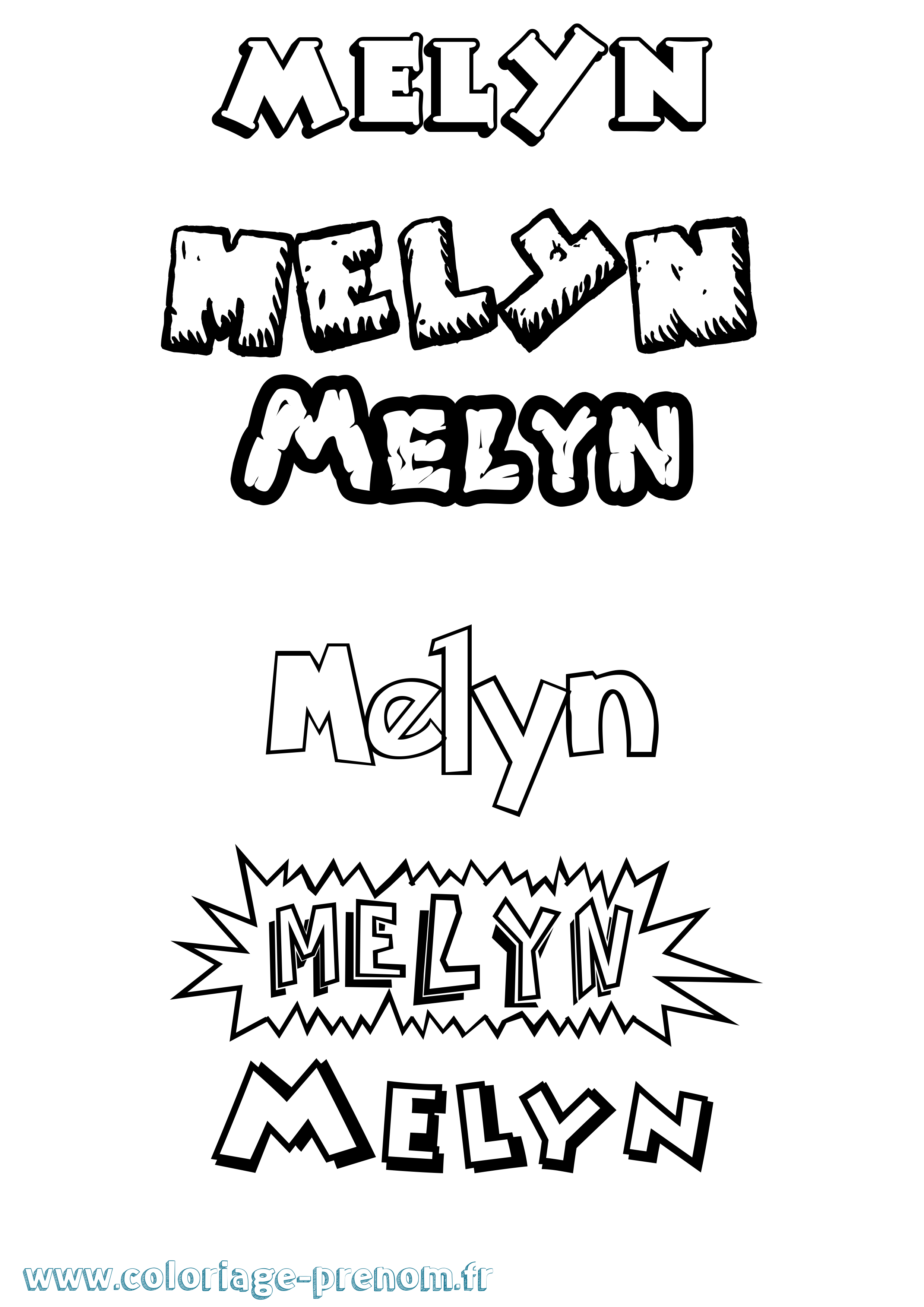 Coloriage Melyn Dessin Animé Coloriage prénom Melyn Dessin Animé