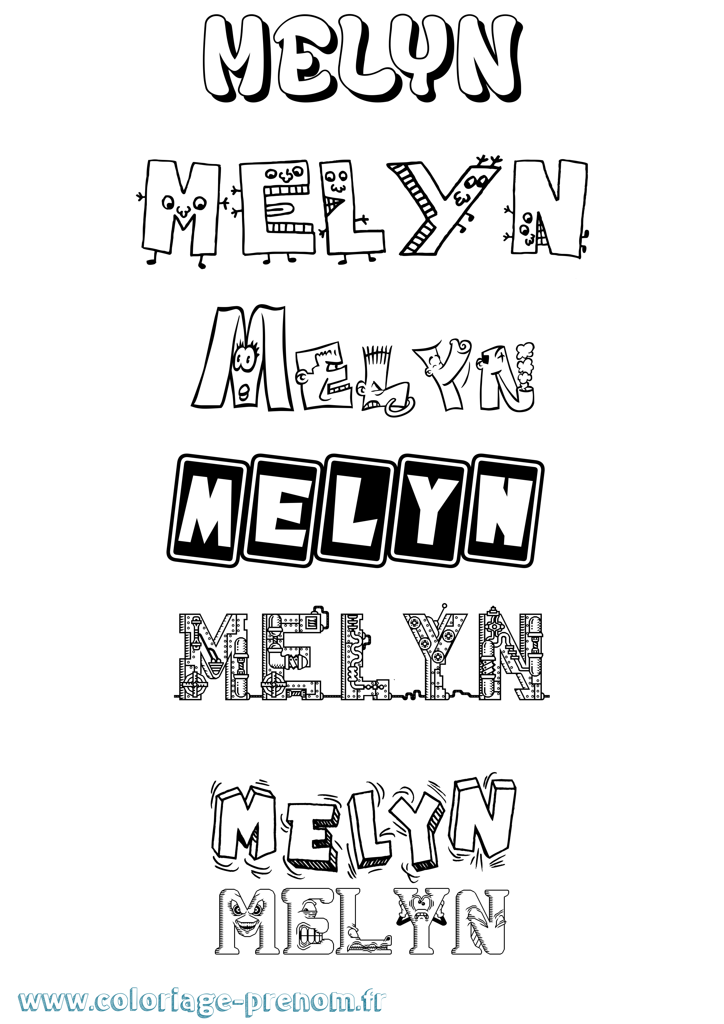 Coloriage Melyn Fun Coloriage prénom Melyn Fun