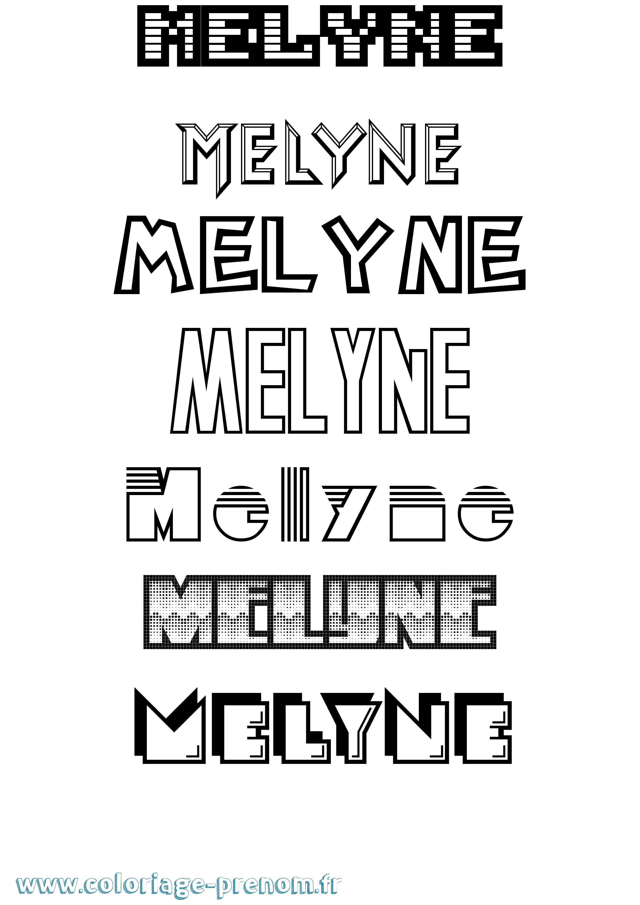 Coloriage Melyne Jeux Vidéos Coloriage prénom Melyne Jeux Vidéos