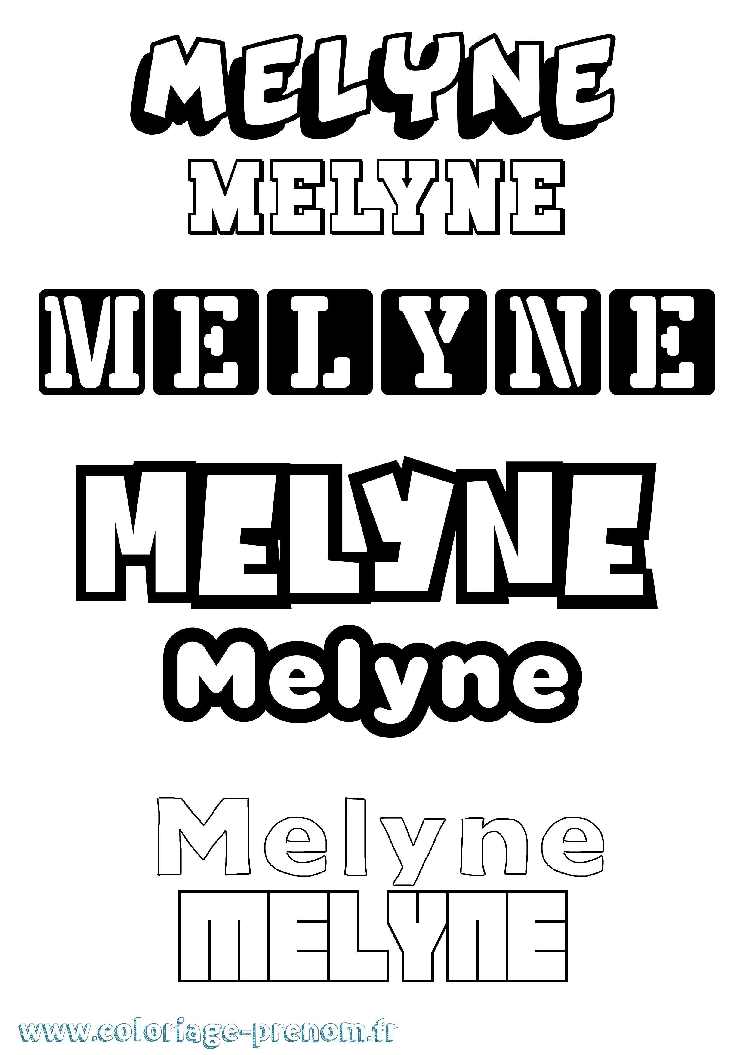 Coloriage Melyne Simple Coloriage prénom Melyne Simple