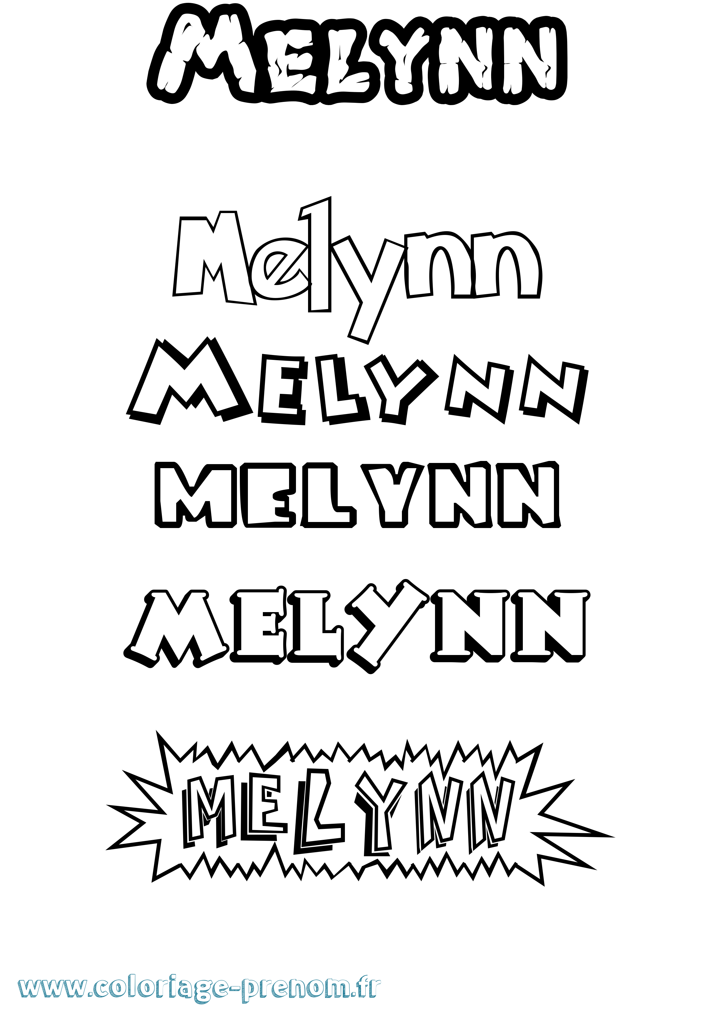 Coloriage Melynn Dessin Animé Coloriage prénom Melynn Dessin Animé