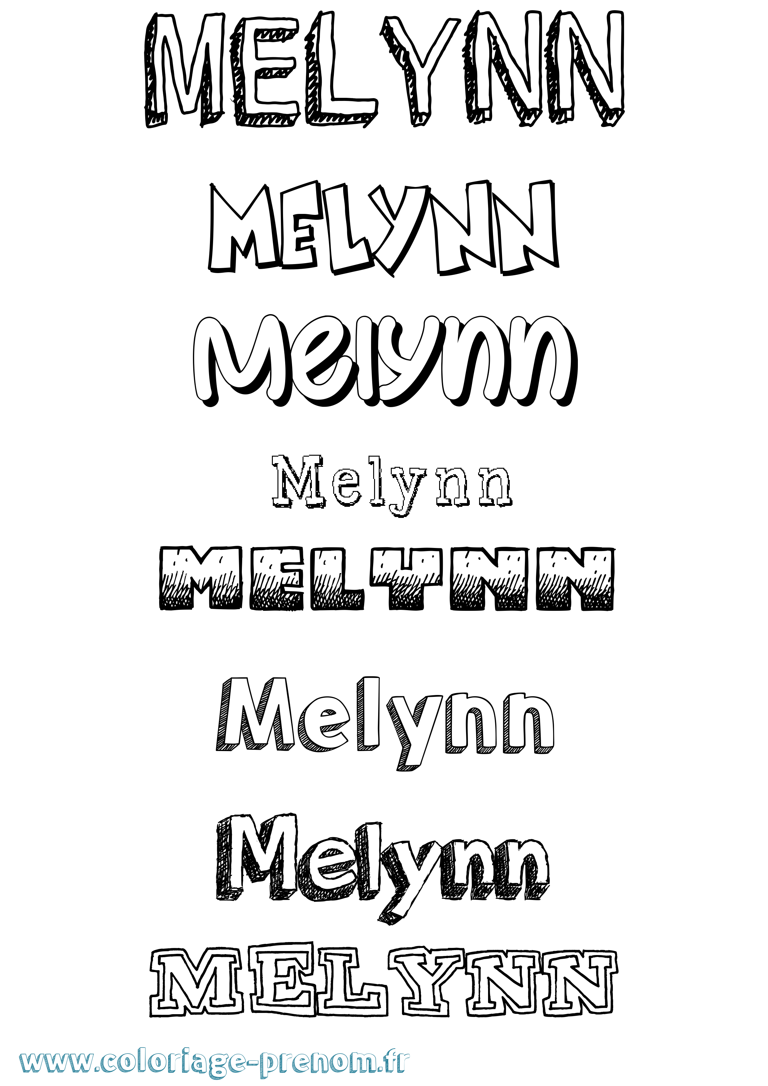 Coloriage Melynn Dessiné Coloriage prénom Melynn Dessiné