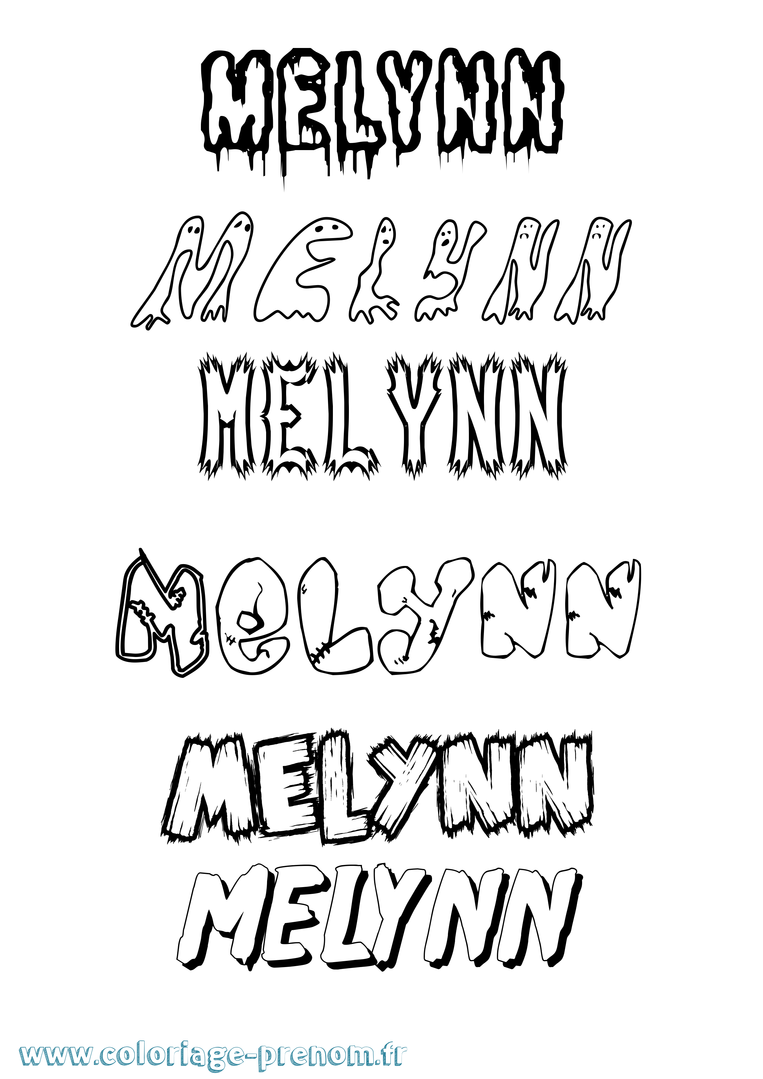 Coloriage Melynn Frisson Coloriage prénom Melynn Frisson