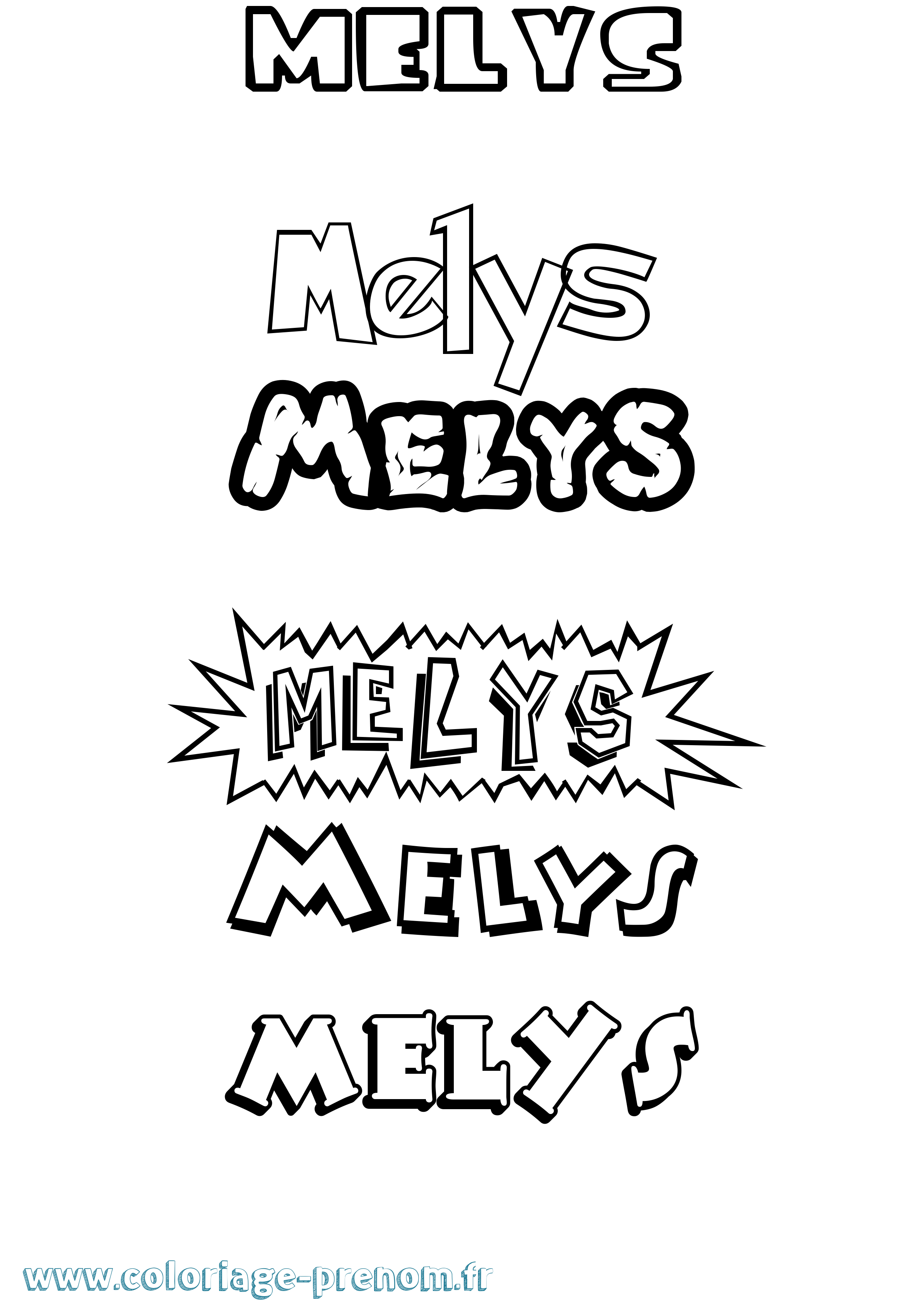 Coloriage Melys Dessin Animé Coloriage prénom Melys Dessin Animé