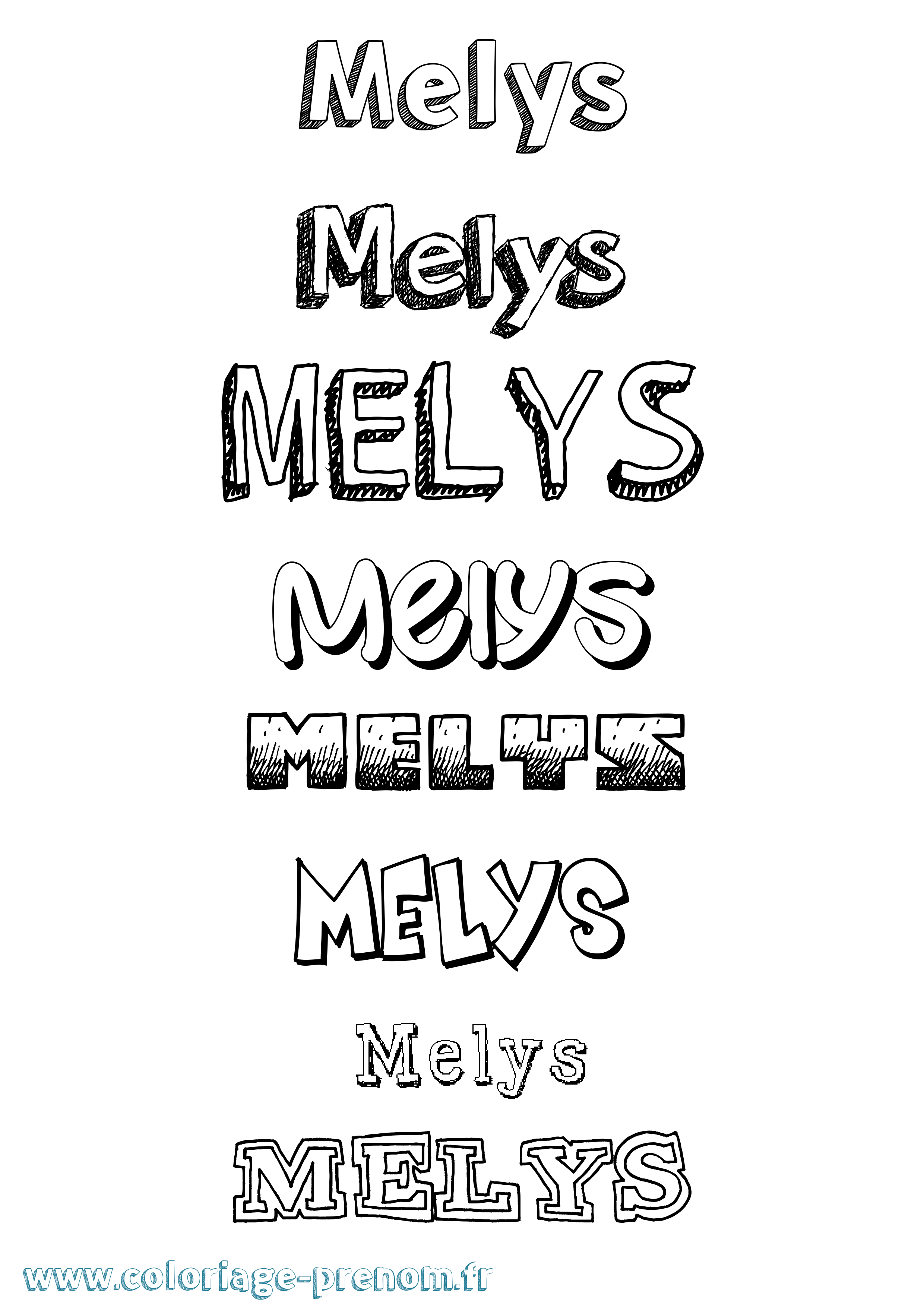 Coloriage Melys Dessiné Coloriage prénom Melys Dessiné