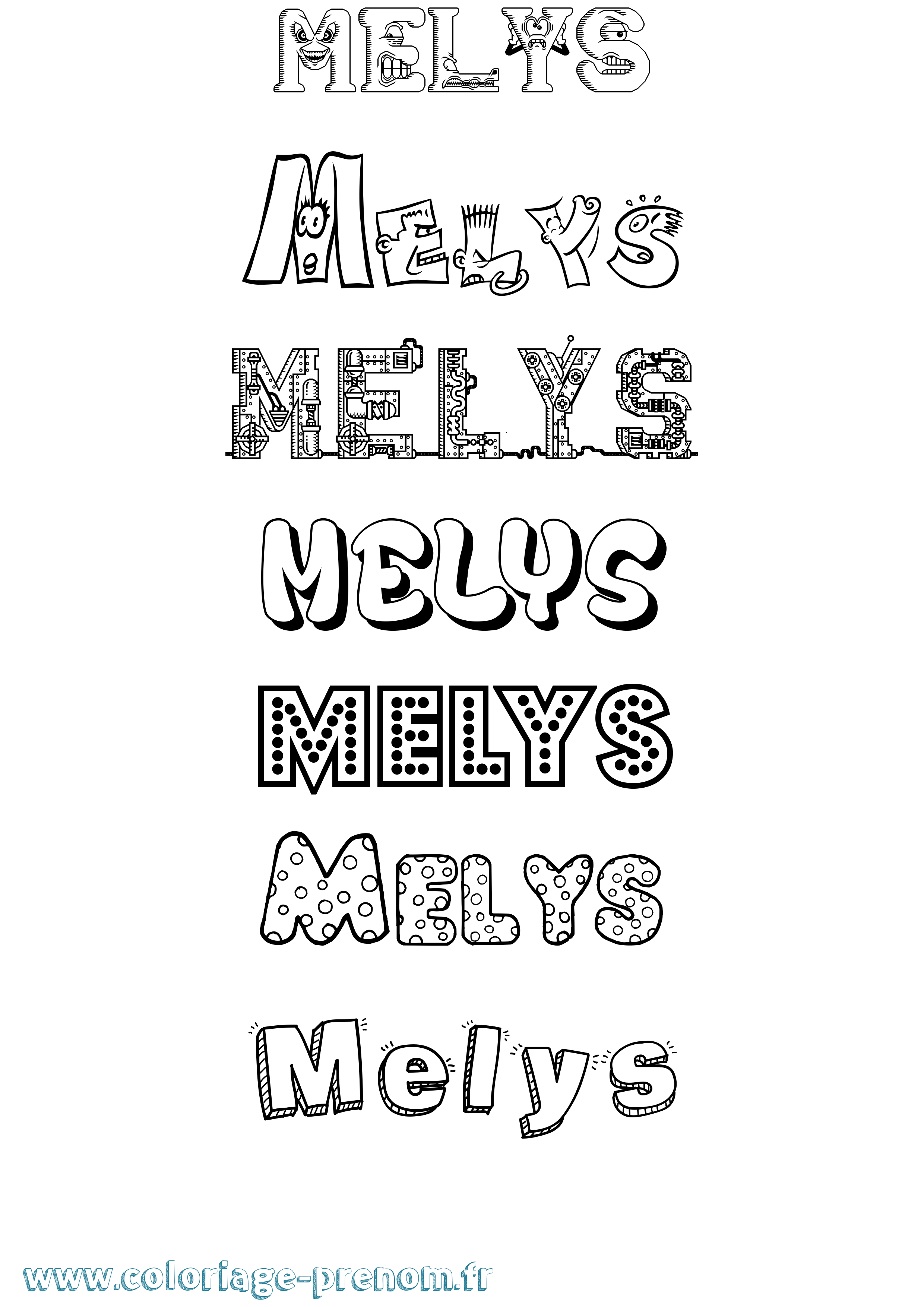 Coloriage Melys Fun Coloriage prénom Melys Fun