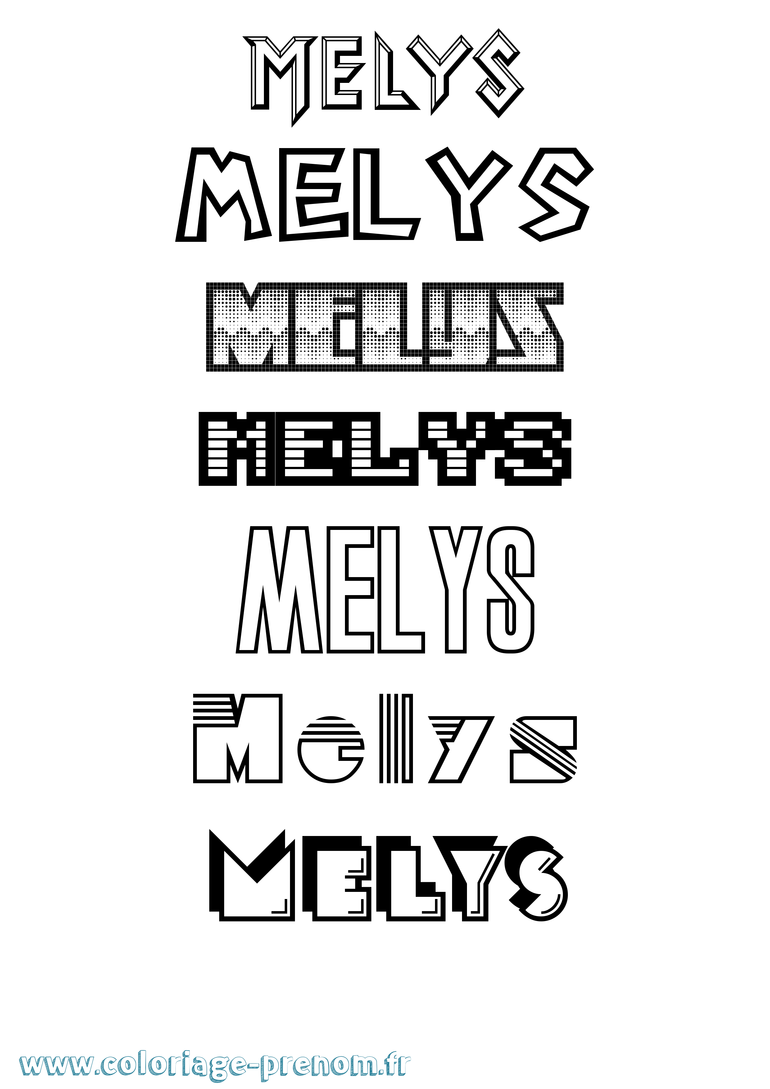 Coloriage Melys Jeux Vidéos Coloriage prénom Melys Jeux Vidéos