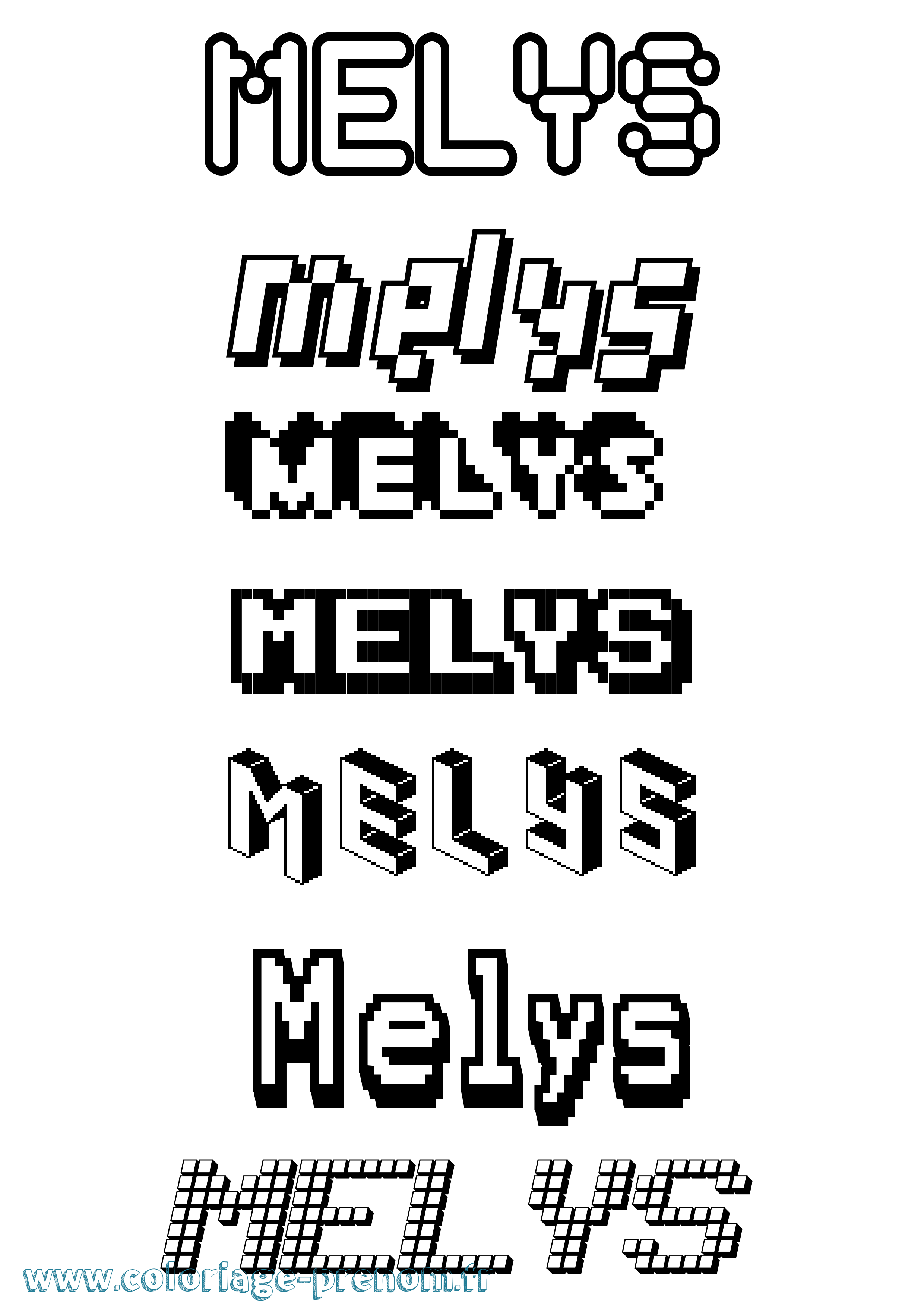 Coloriage Melys Pixel Coloriage prénom Melys Pixel
