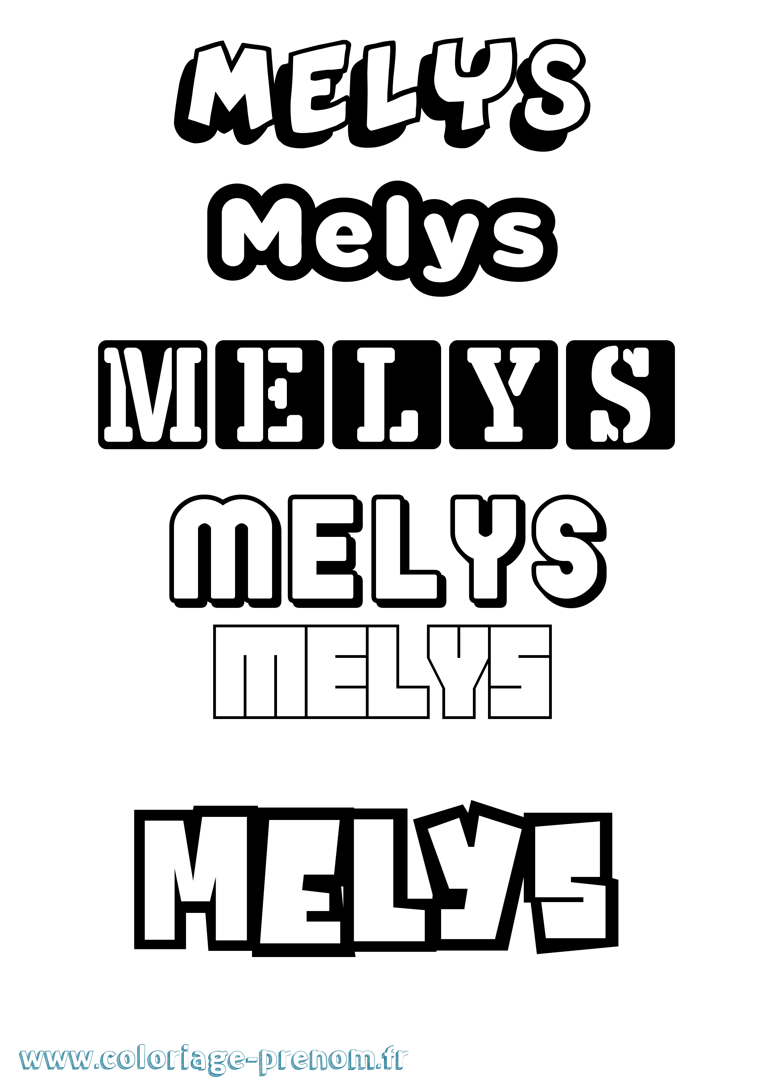 Coloriage Melys Simple Coloriage prénom Melys Simple