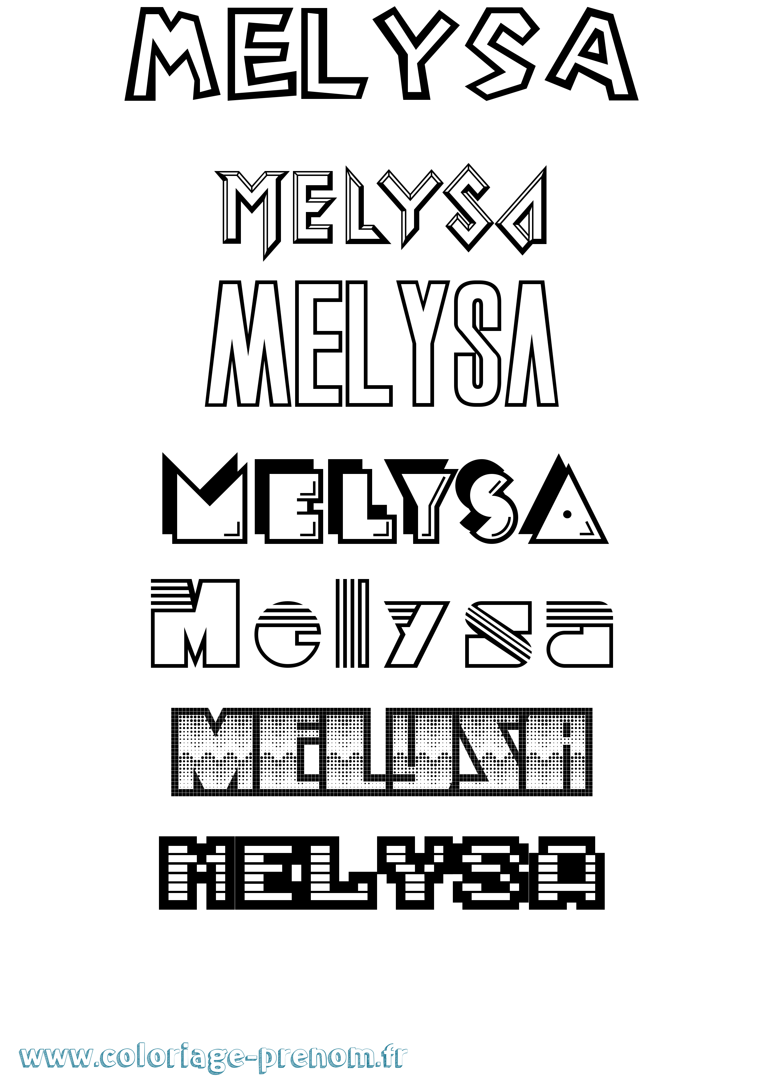 Coloriage Melysa Jeux Vidéos Coloriage prénom Melysa Jeux Vidéos