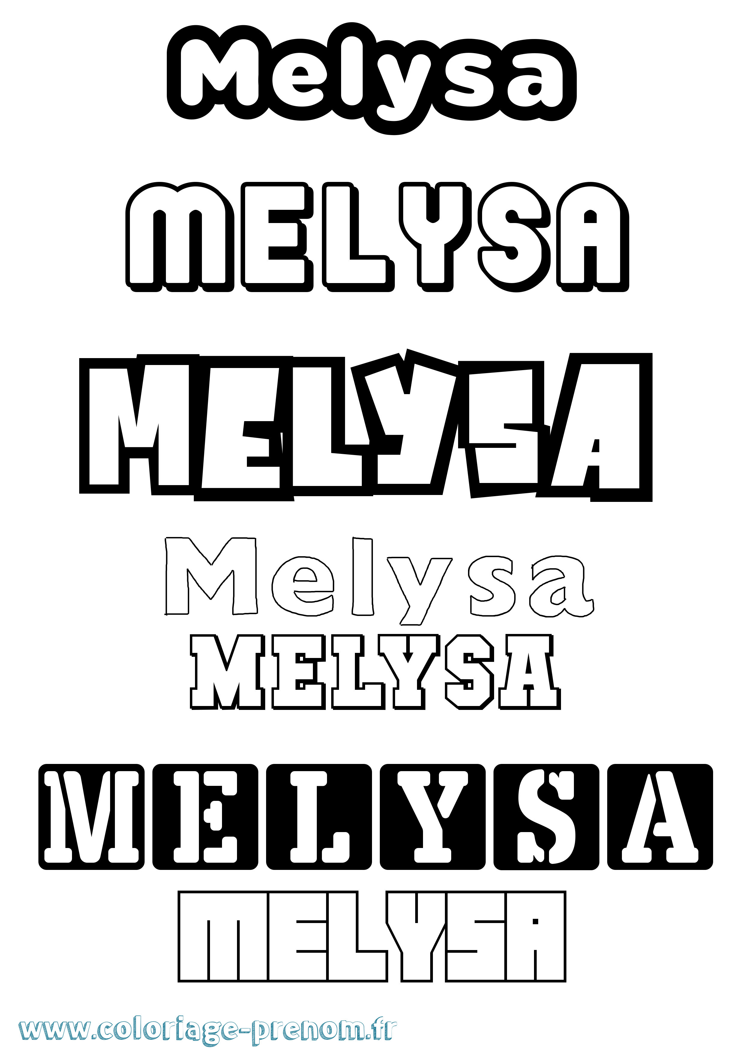 Coloriage Melysa Simple Coloriage prénom Melysa Simple