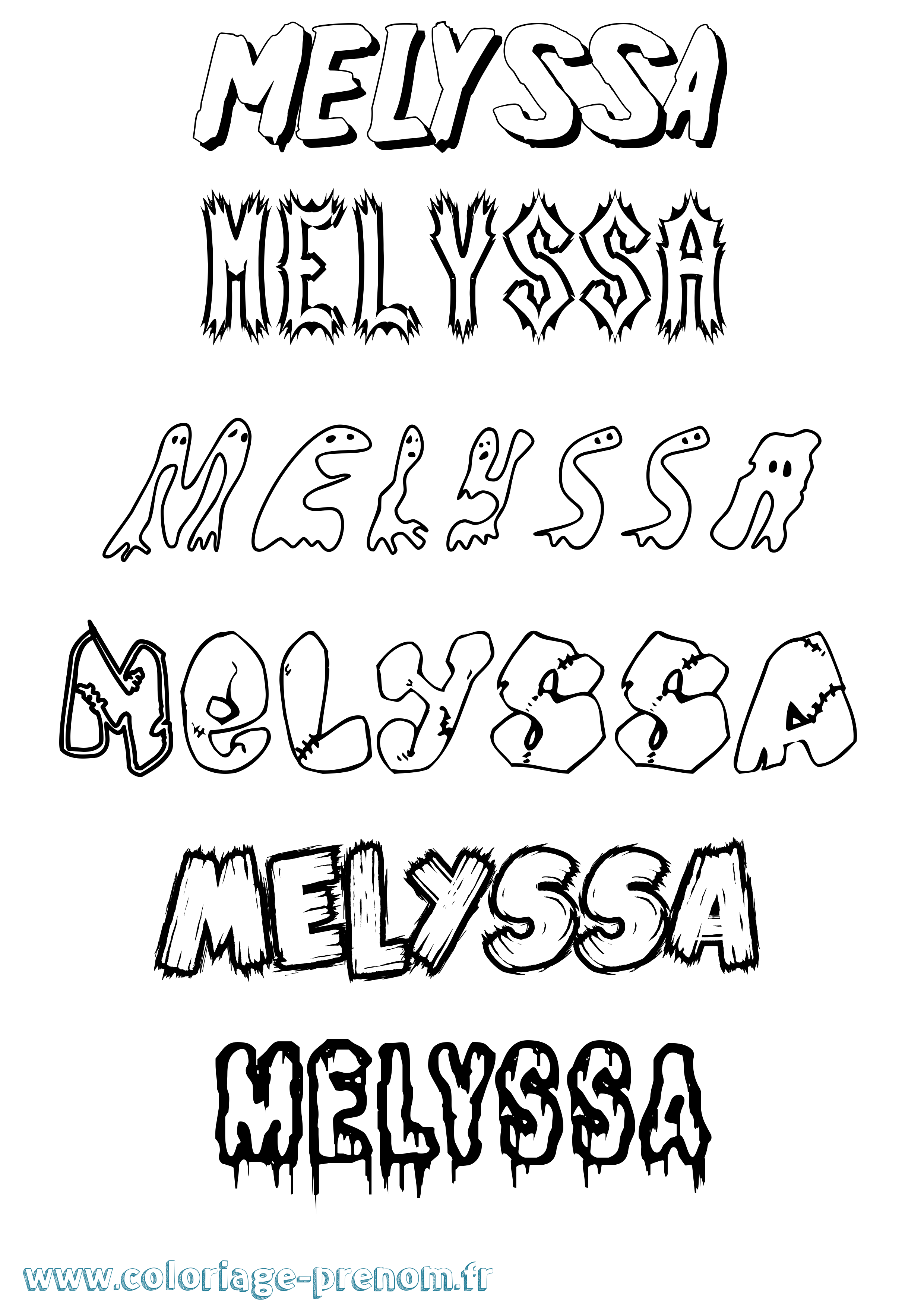 Coloriage Melyssa Frisson Coloriage prénom Melyssa Frisson