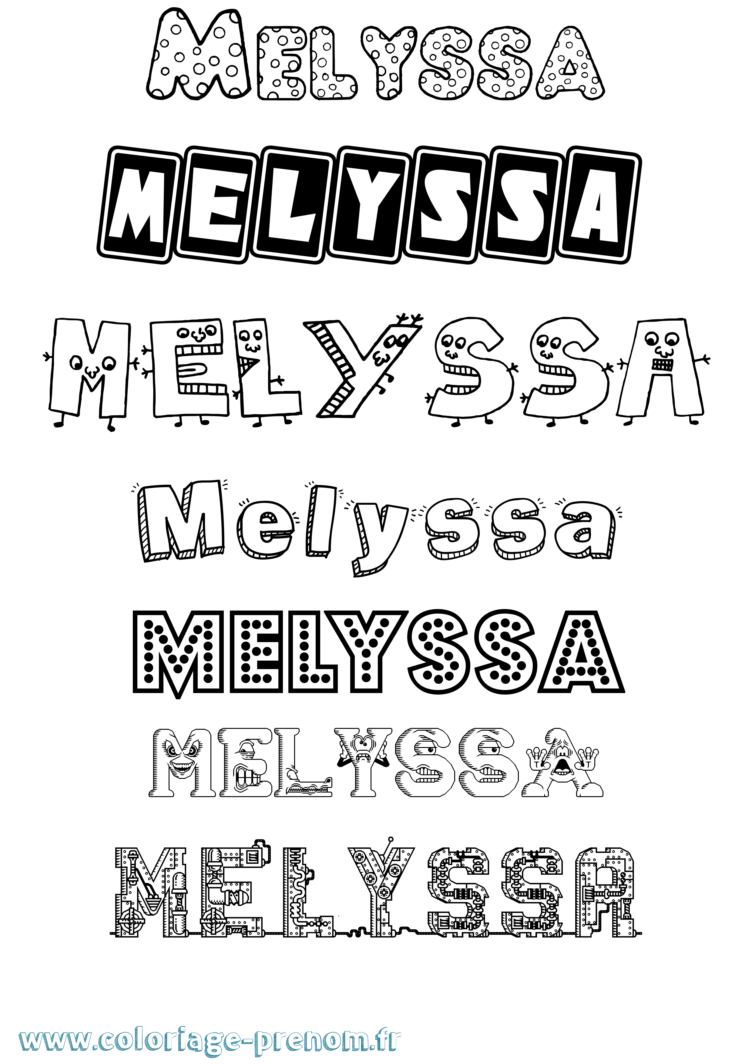 Coloriage Melyssa Fun Coloriage prénom Melyssa Fun