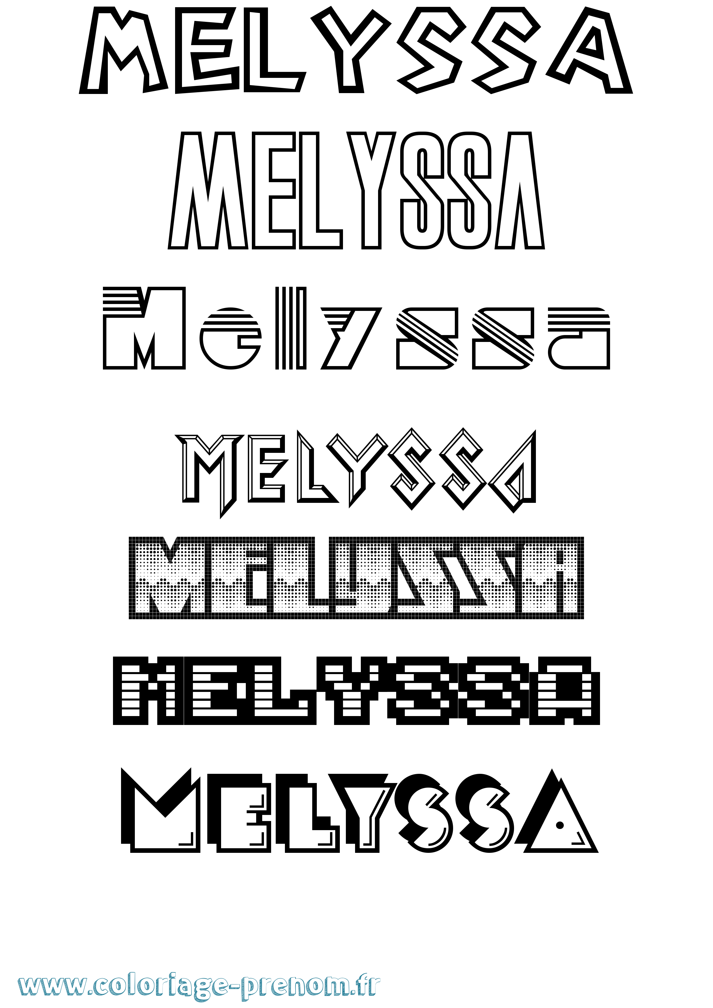 Coloriage Melyssa Jeux Vidéos Coloriage prénom Melyssa Jeux Vidéos