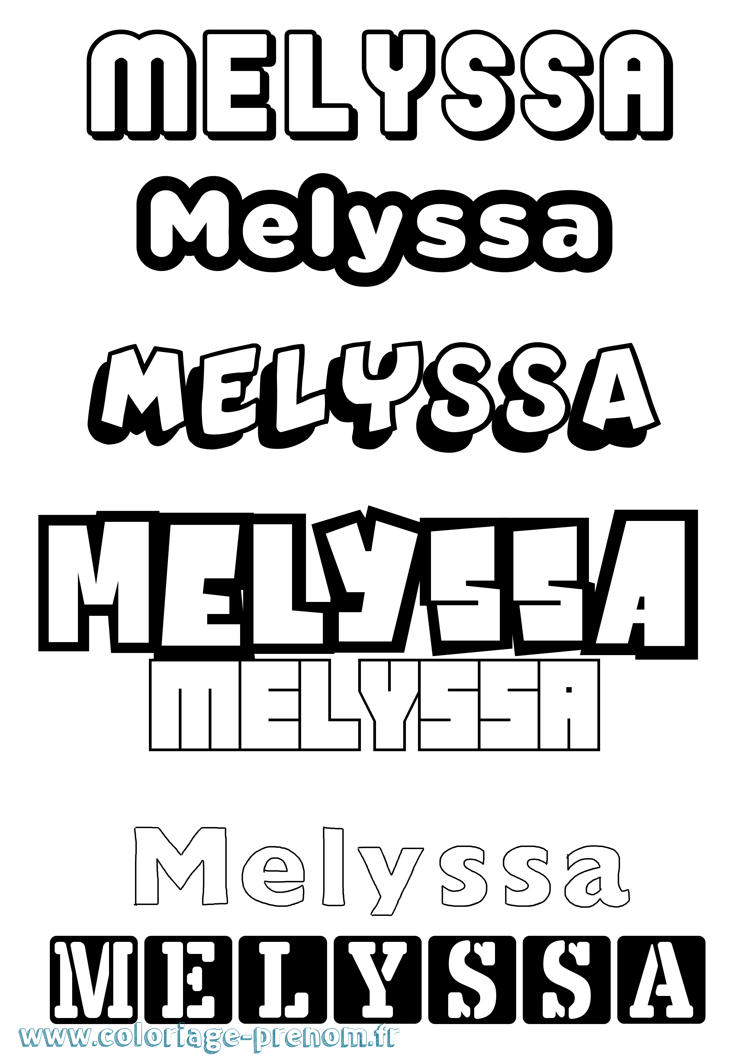 Coloriage Melyssa Simple Coloriage prénom Melyssa Simple