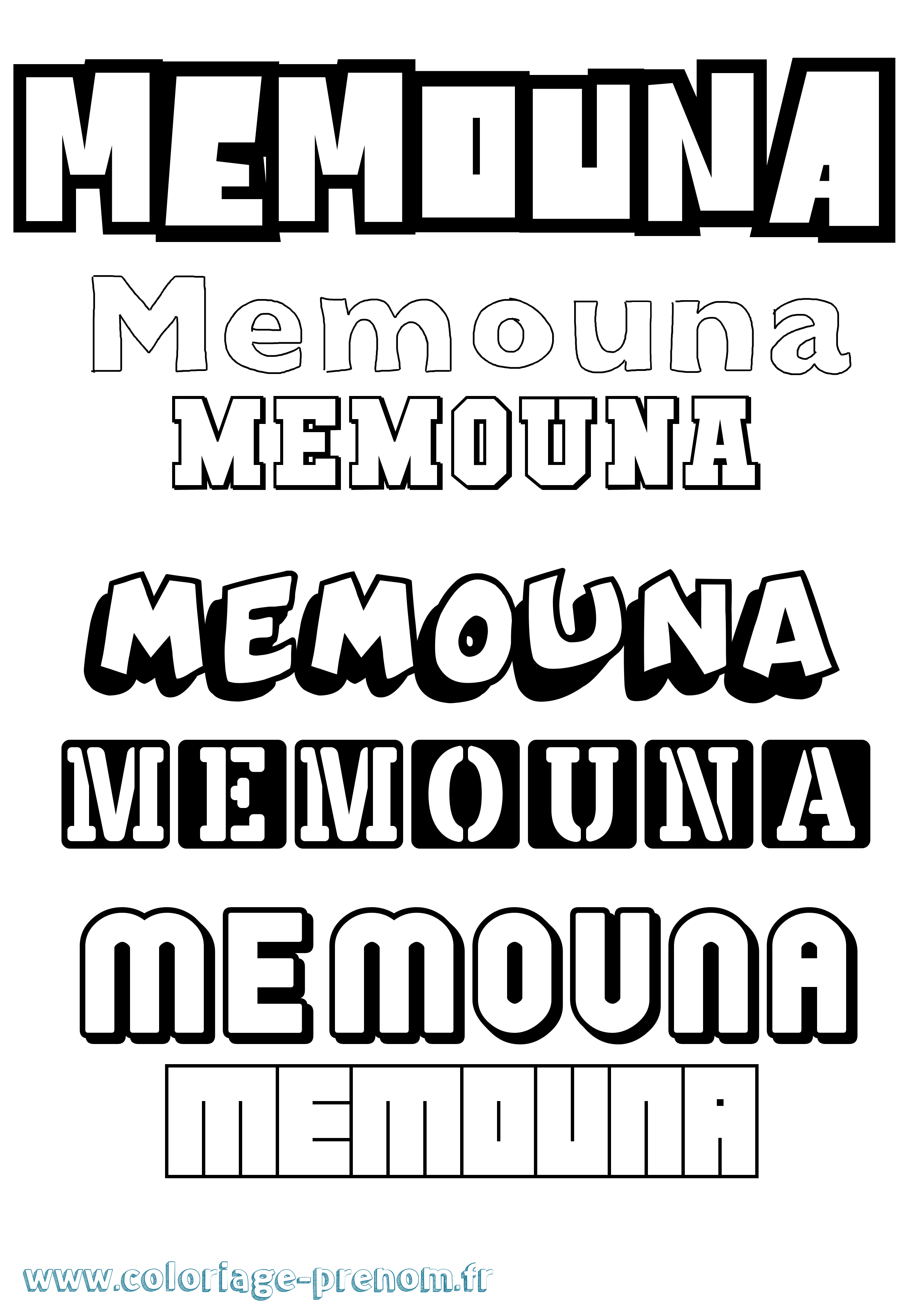 Coloriage Memouna Simple Coloriage prénom Memouna Simple