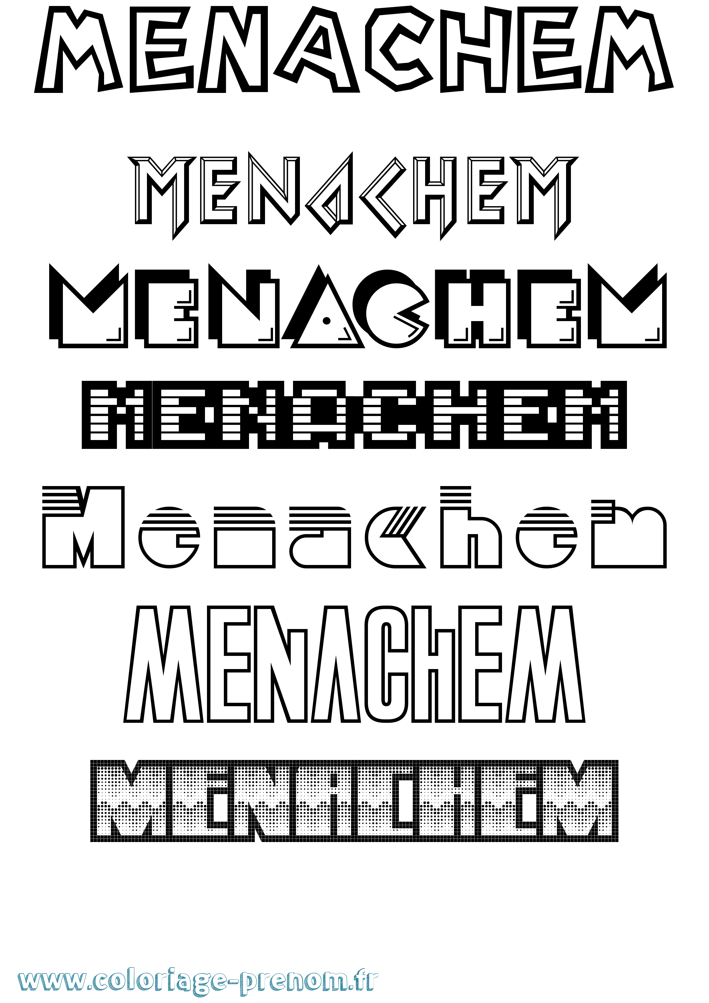 Coloriage Menachem Jeux Vidéos Coloriage prénom Menachem Jeux Vidéos