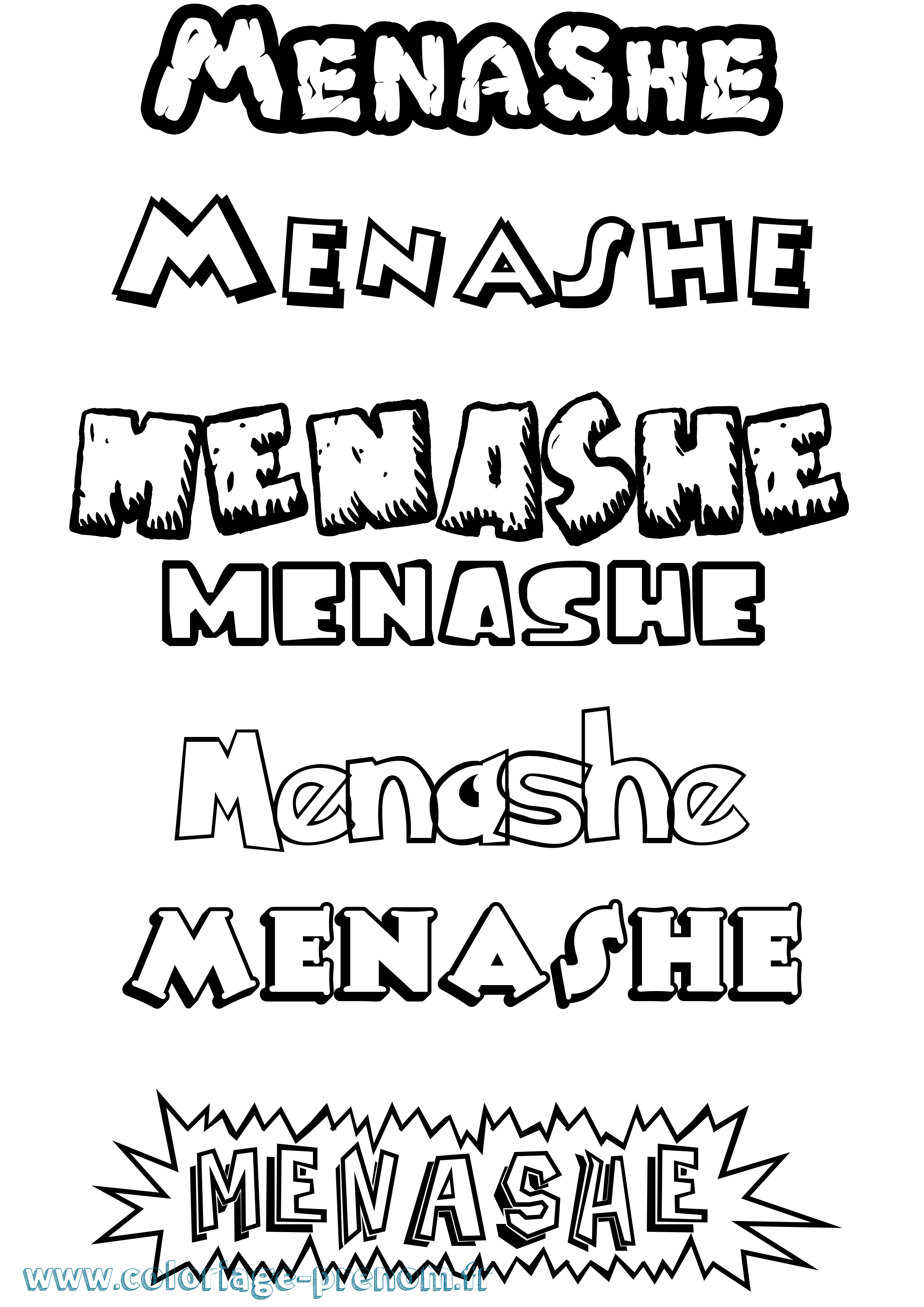 Coloriage Menashe Dessin Animé Coloriage prénom Menashe Dessin Animé