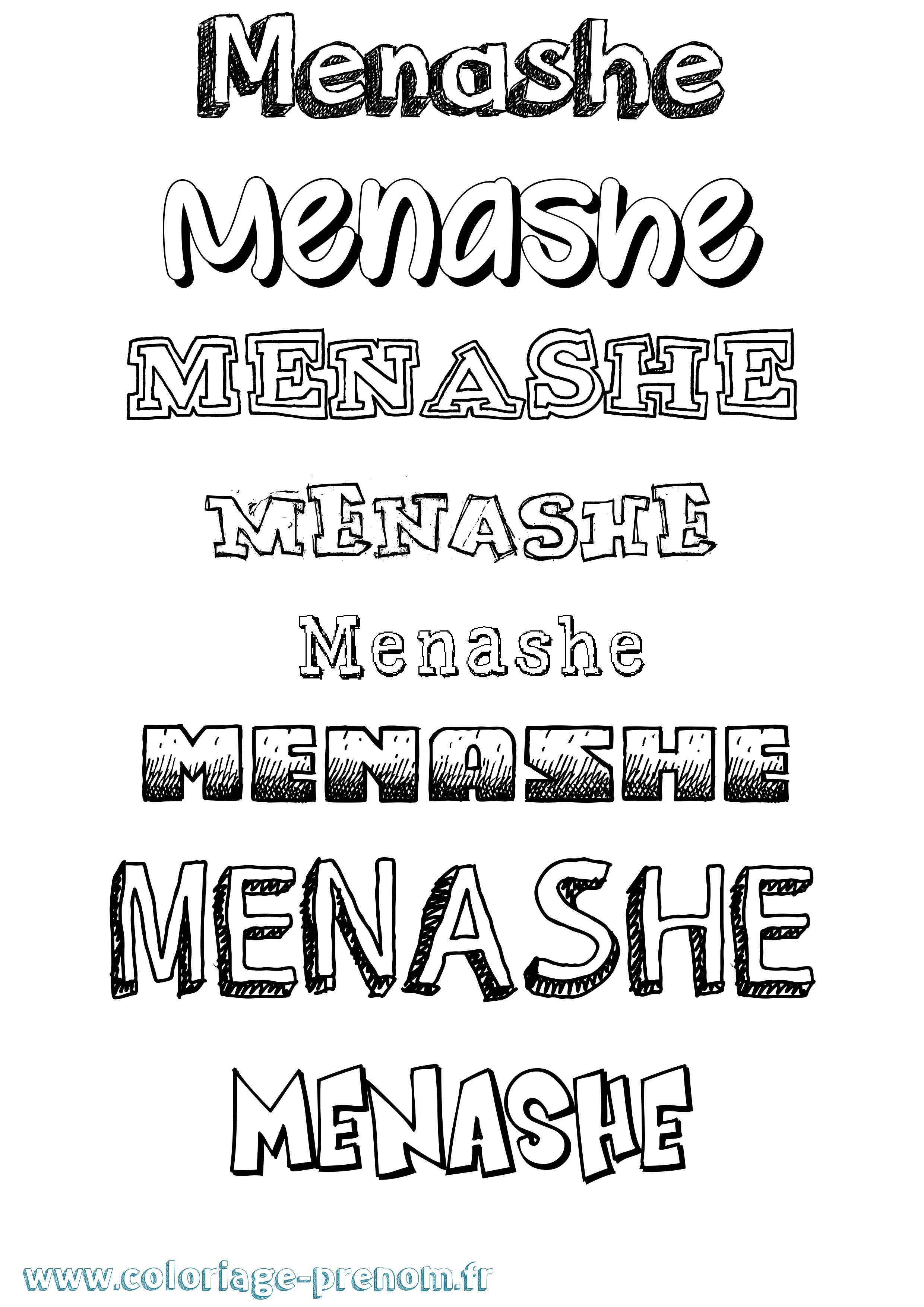 Coloriage Menashe Dessiné Coloriage prénom Menashe Dessiné