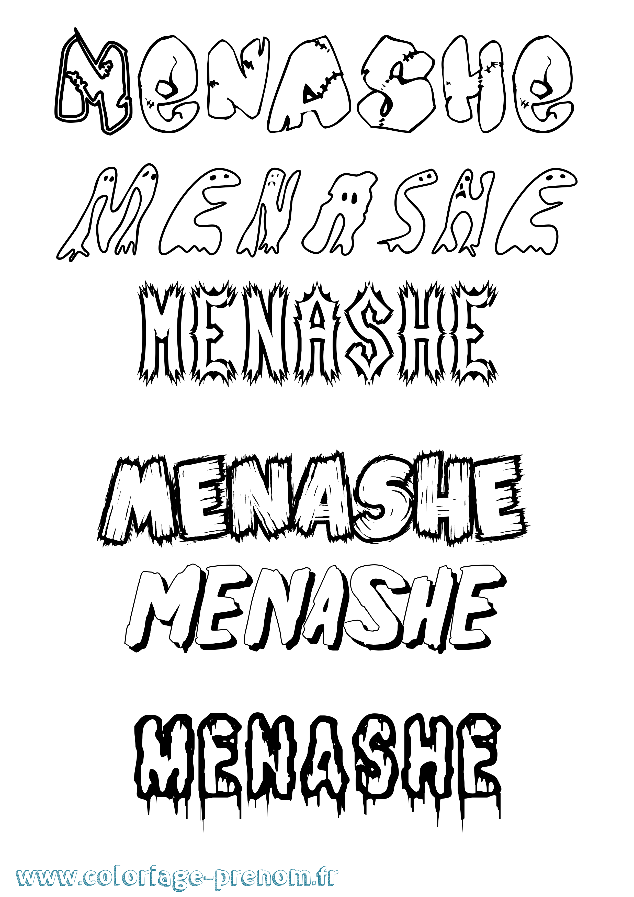 Coloriage Menashe Frisson Coloriage prénom Menashe Frisson