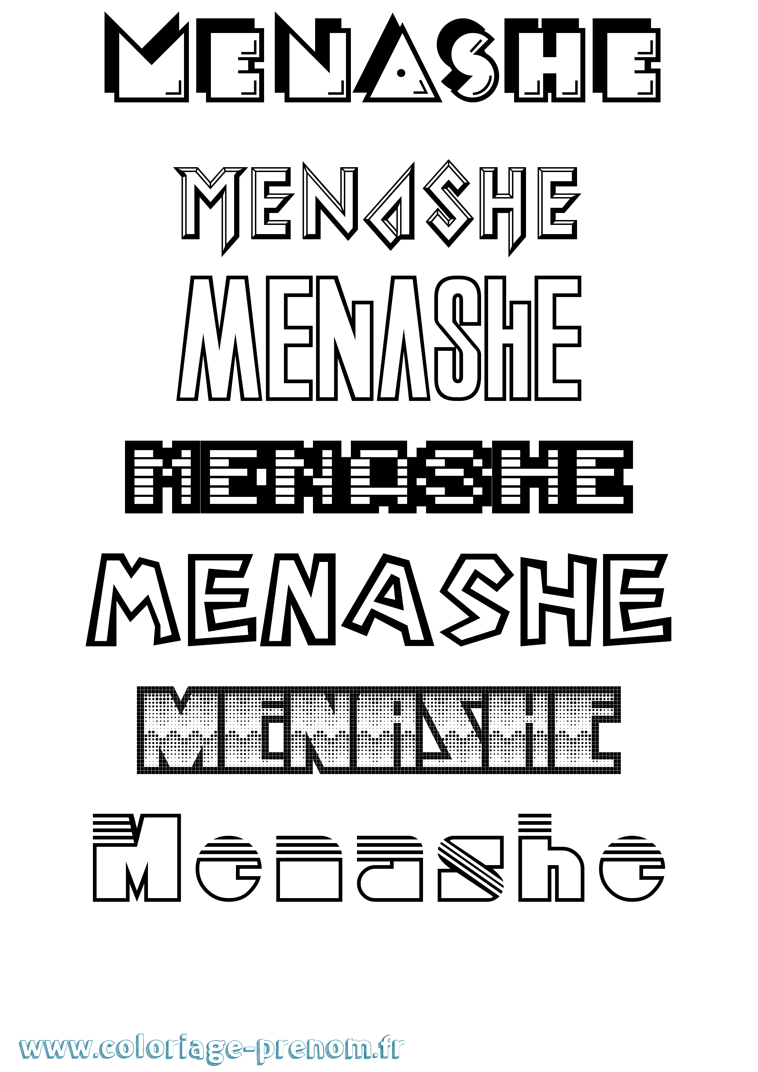 Coloriage Menashe Jeux Vidéos Coloriage prénom Menashe Jeux Vidéos