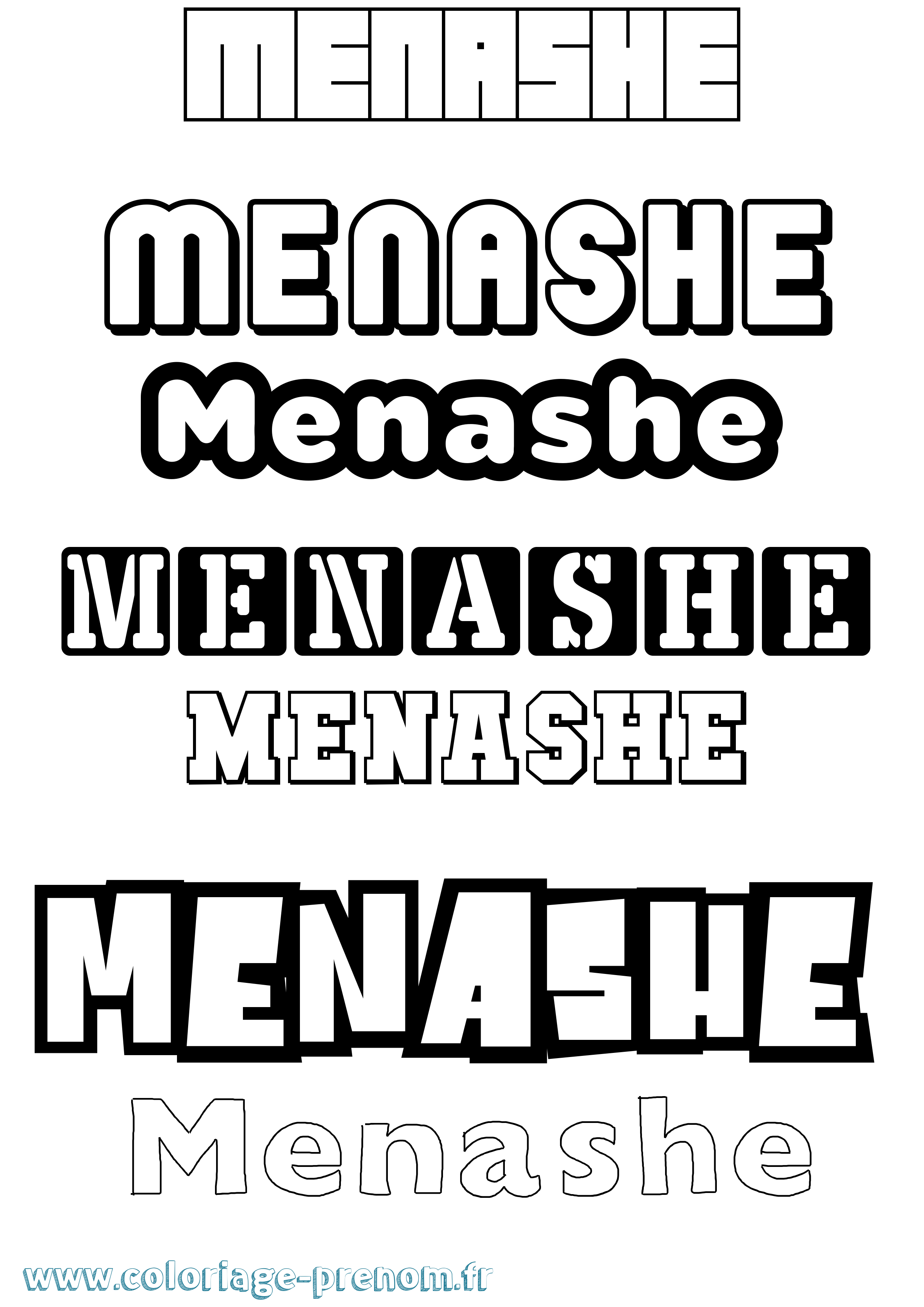 Coloriage Menashe Simple Coloriage prénom Menashe Simple