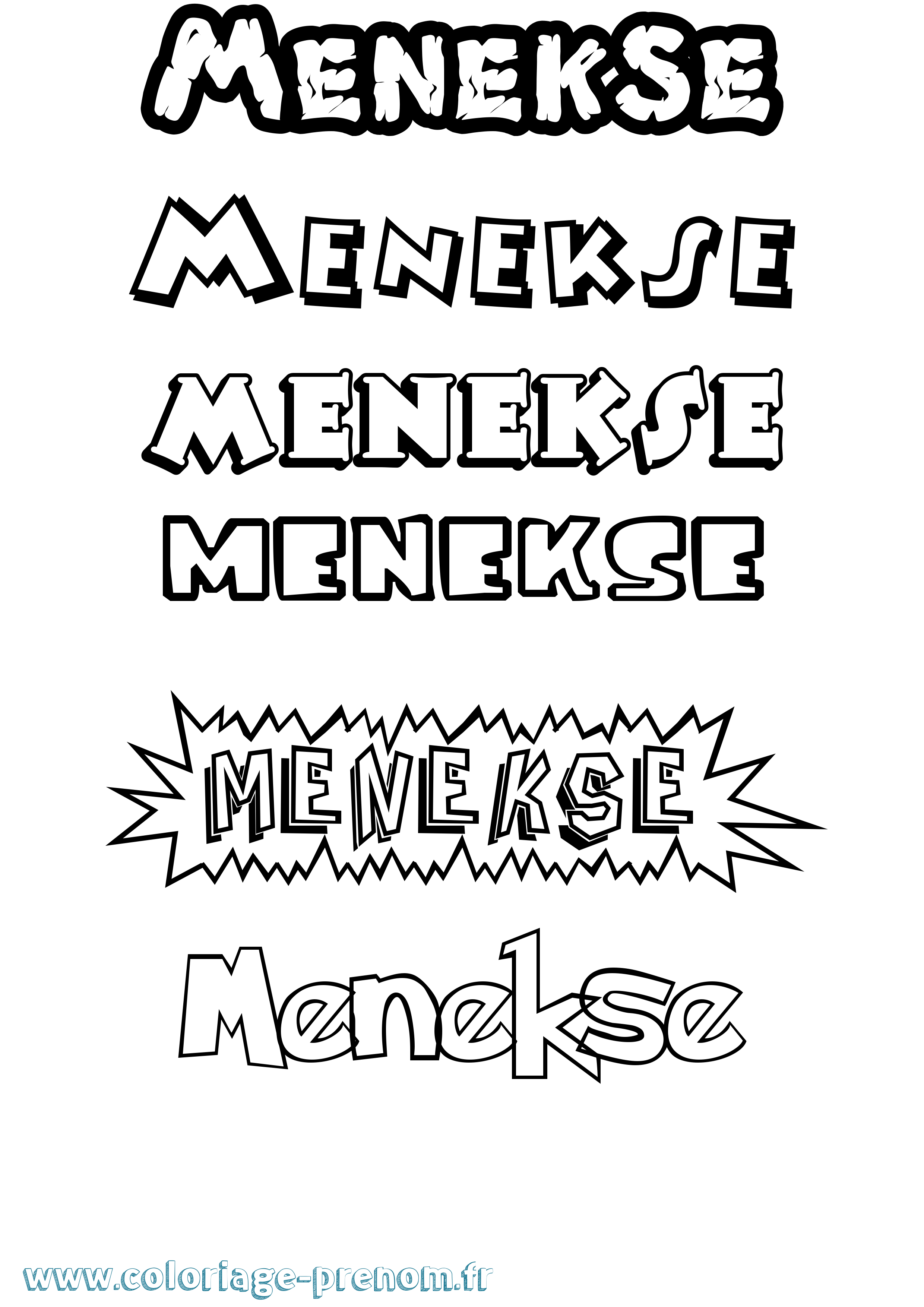 Coloriage Menekse Dessin Animé Coloriage prénom Menekse Dessin Animé