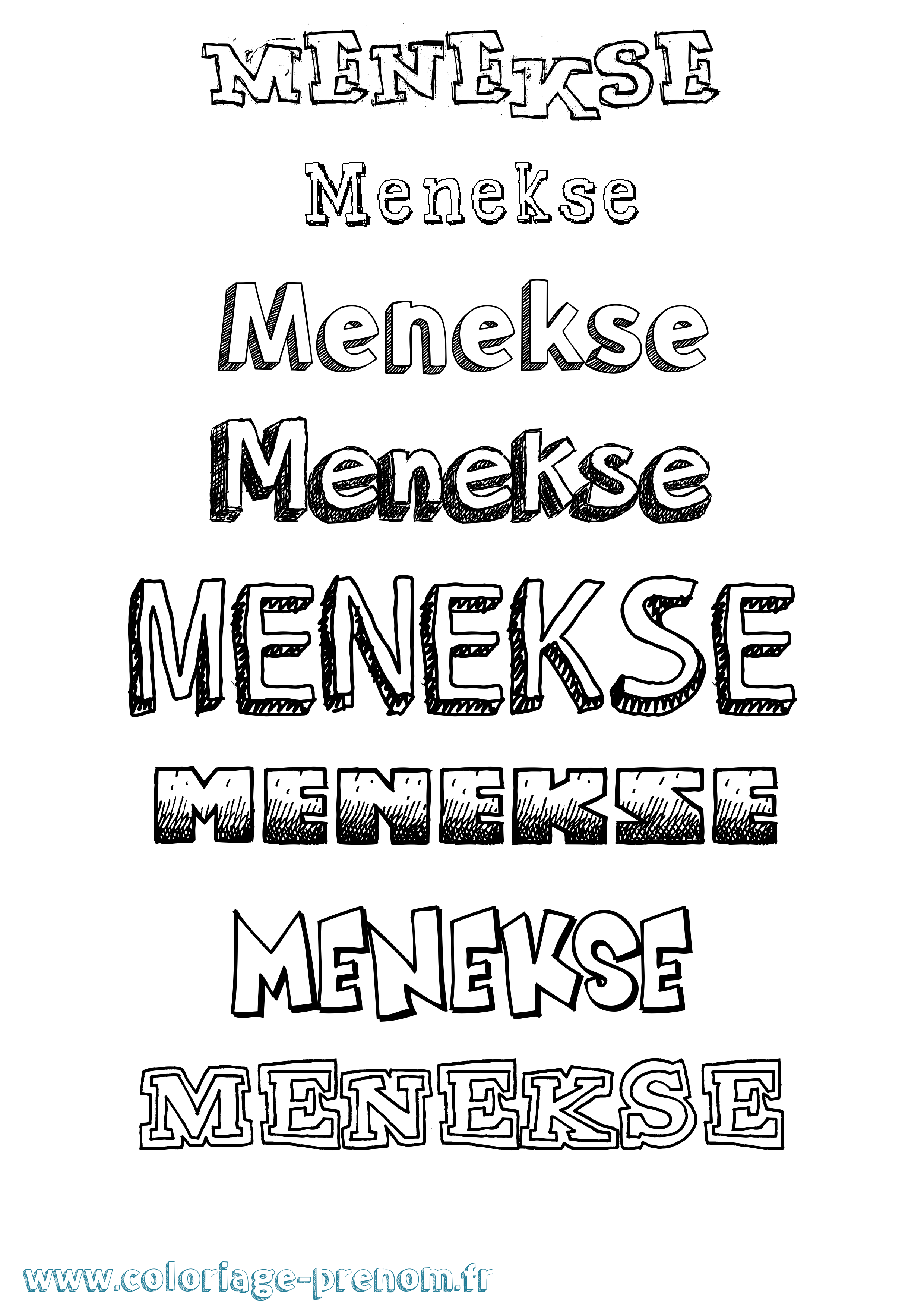 Coloriage Menekse Dessiné Coloriage prénom Menekse Dessiné