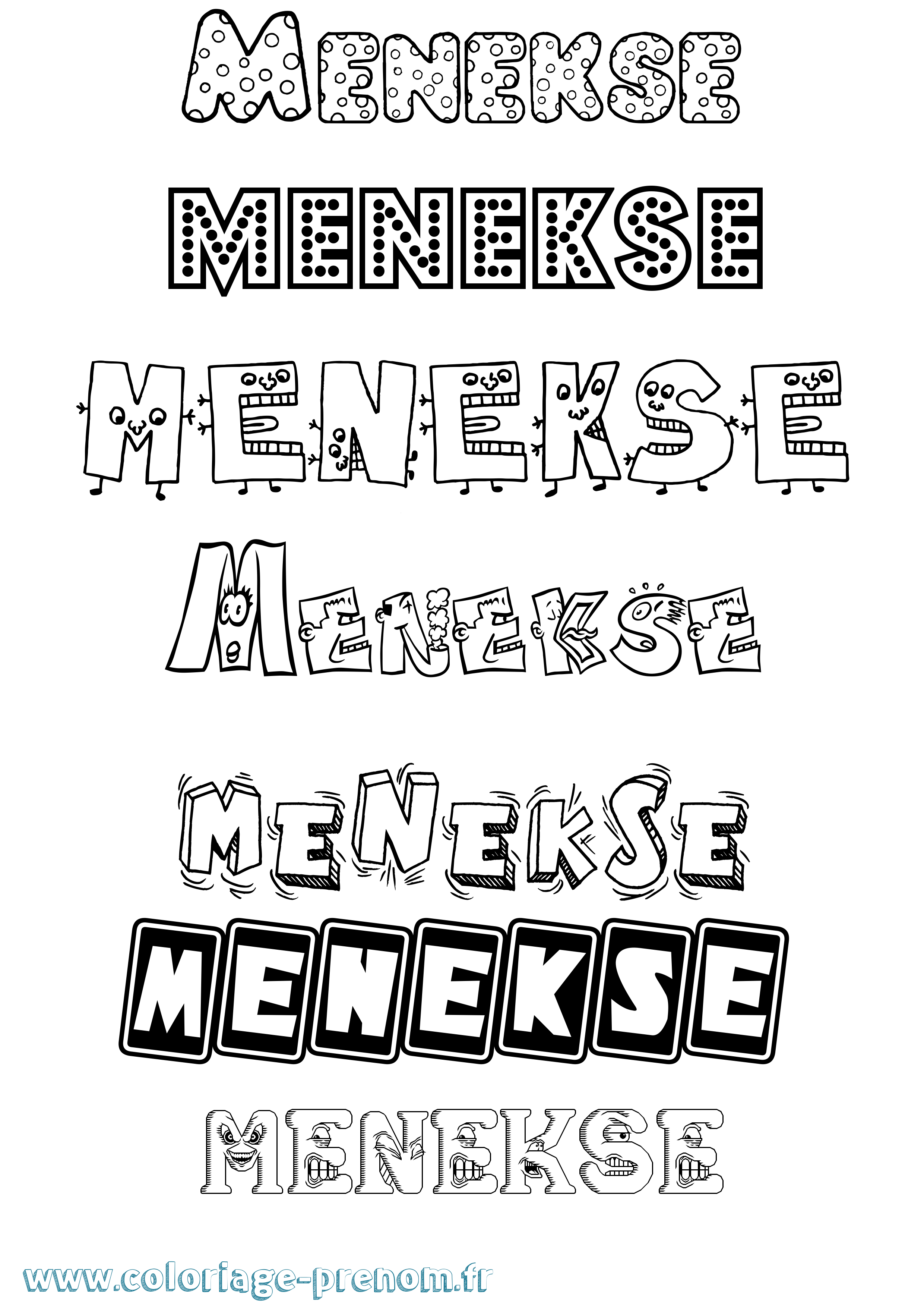 Coloriage Menekse Fun Coloriage prénom Menekse Fun