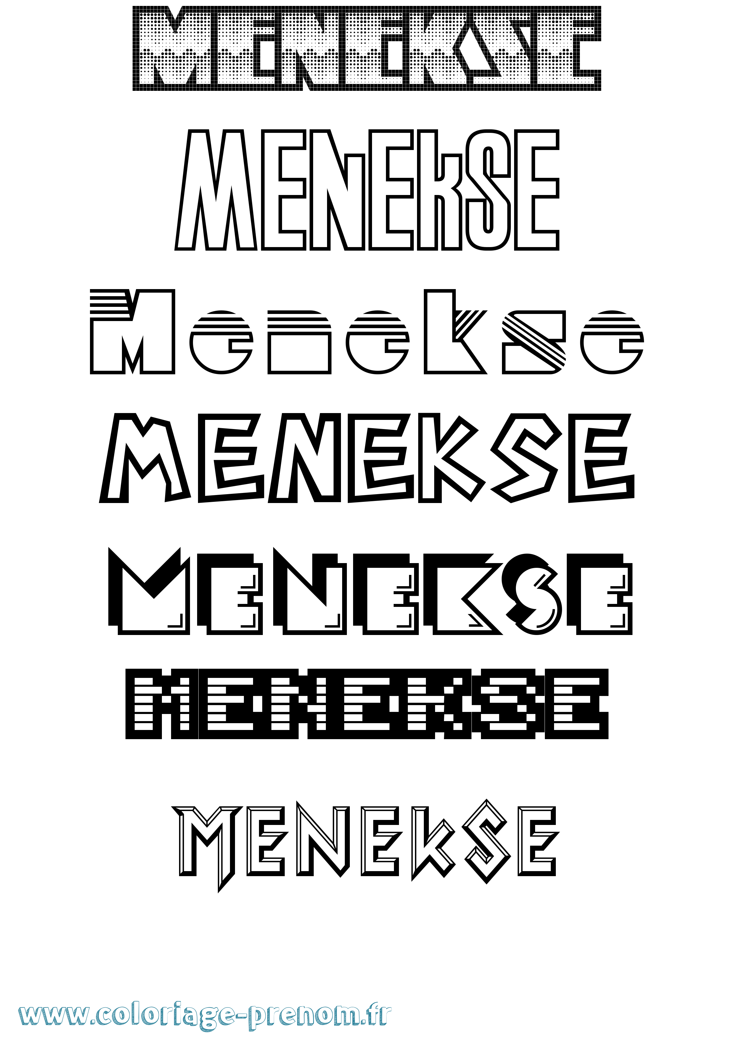 Coloriage Menekse Jeux Vidéos Coloriage prénom Menekse Jeux Vidéos