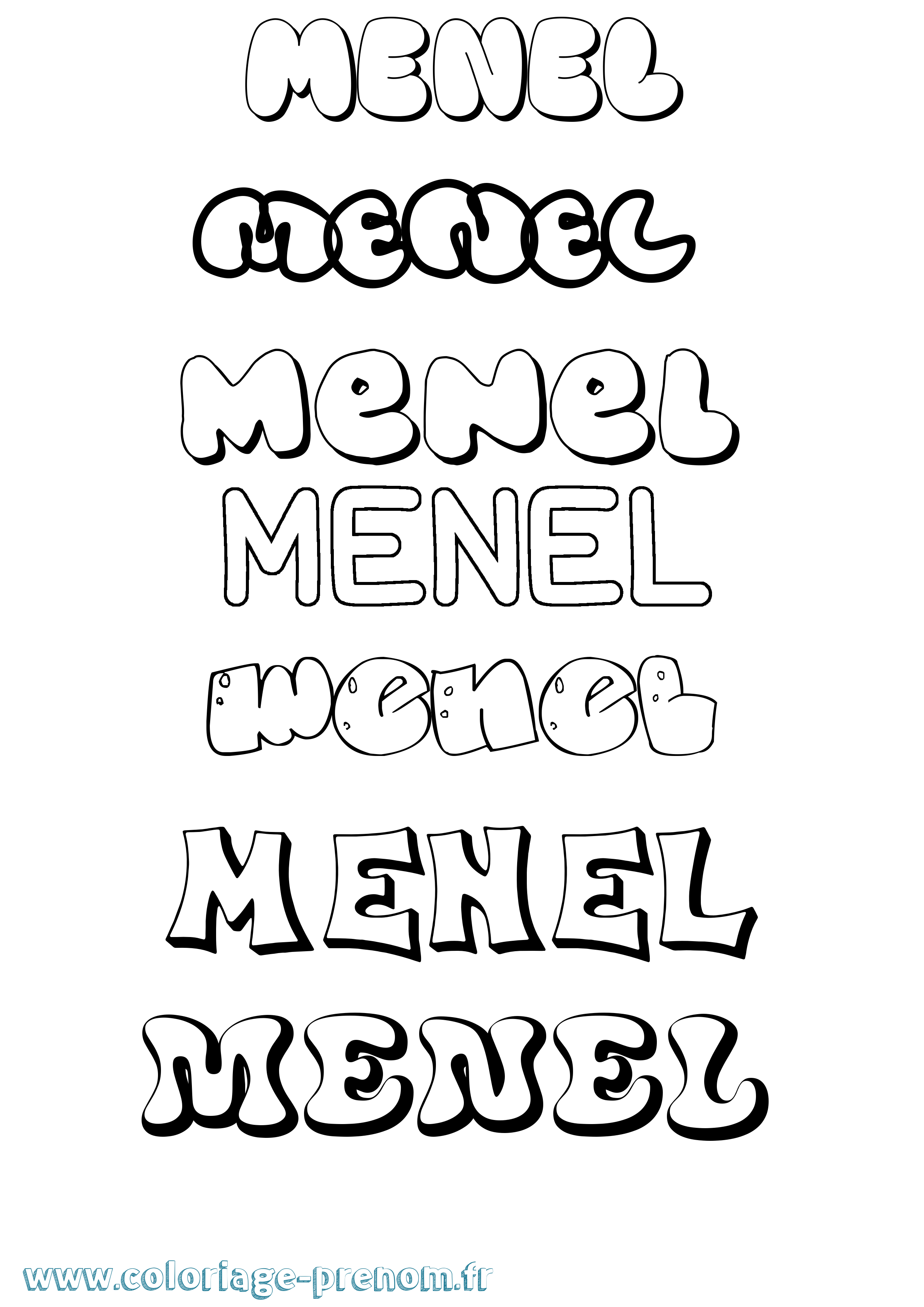 Coloriage Menel Bubble Coloriage prénom Menel Bubble