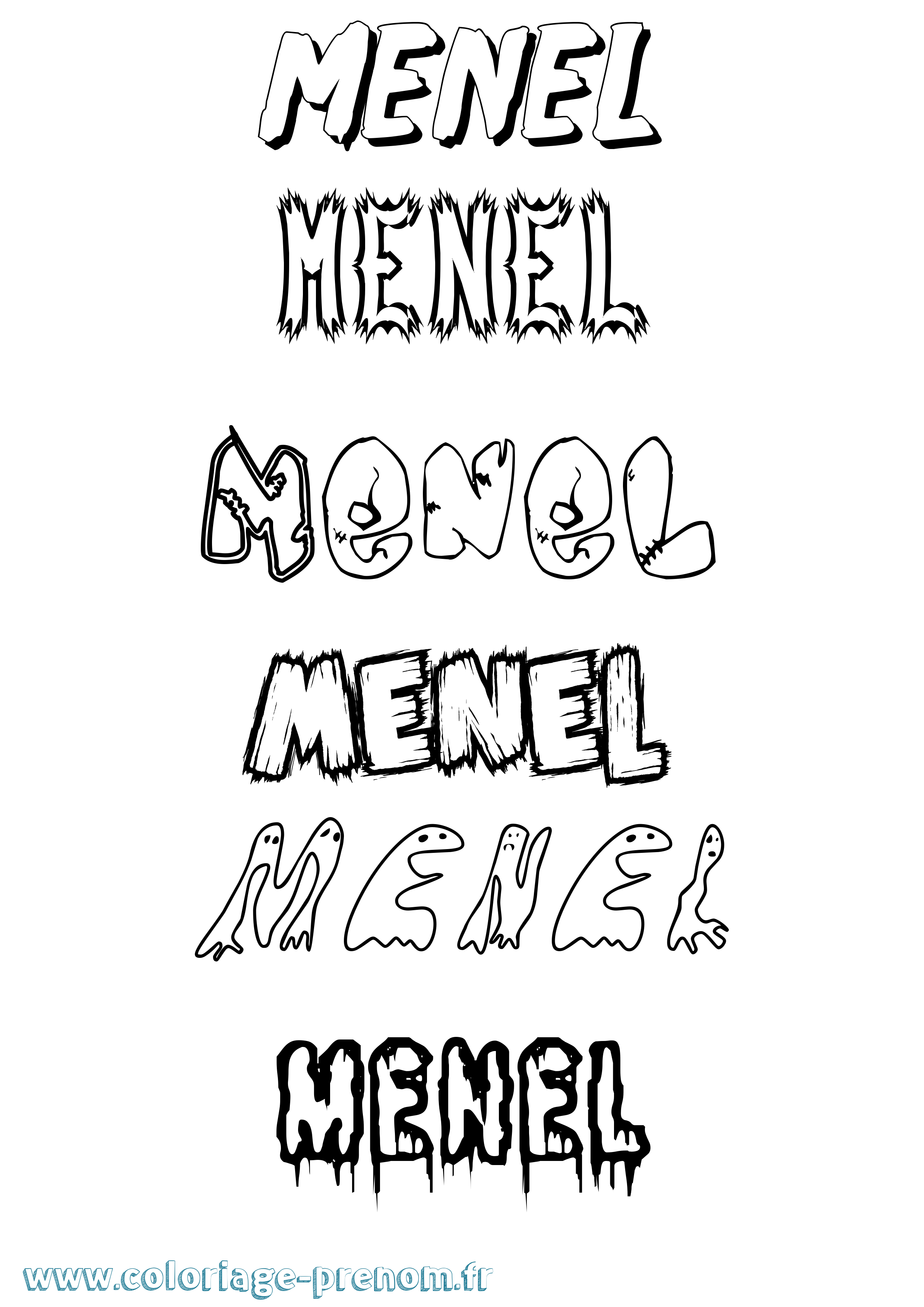 Coloriage Menel Frisson Coloriage prénom Menel Frisson