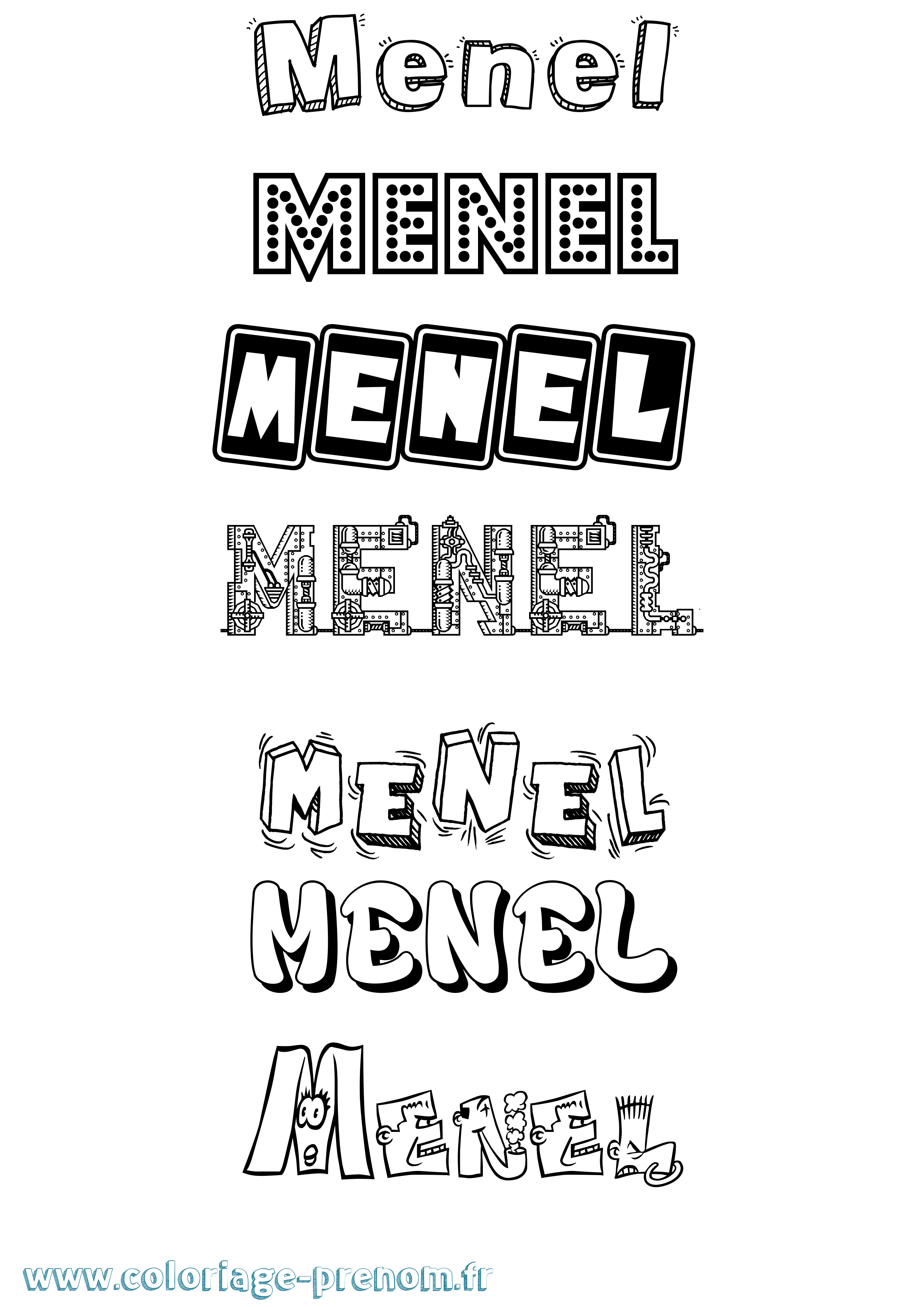 Coloriage Menel Fun Coloriage prénom Menel Fun